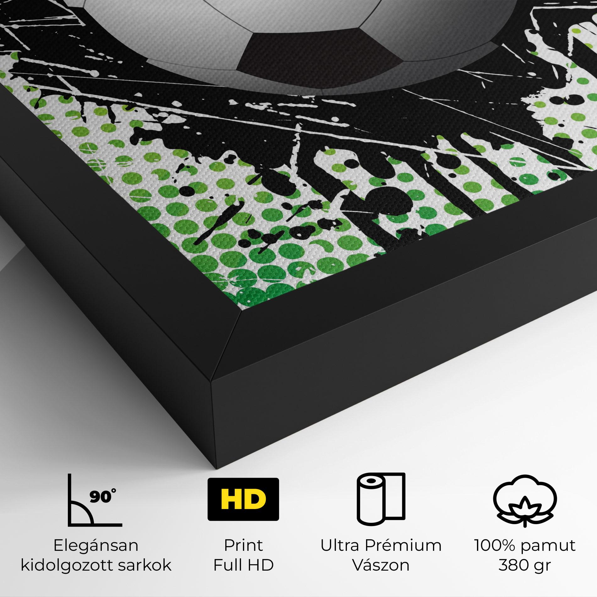 Vászonkép Green Black Football mockup 4