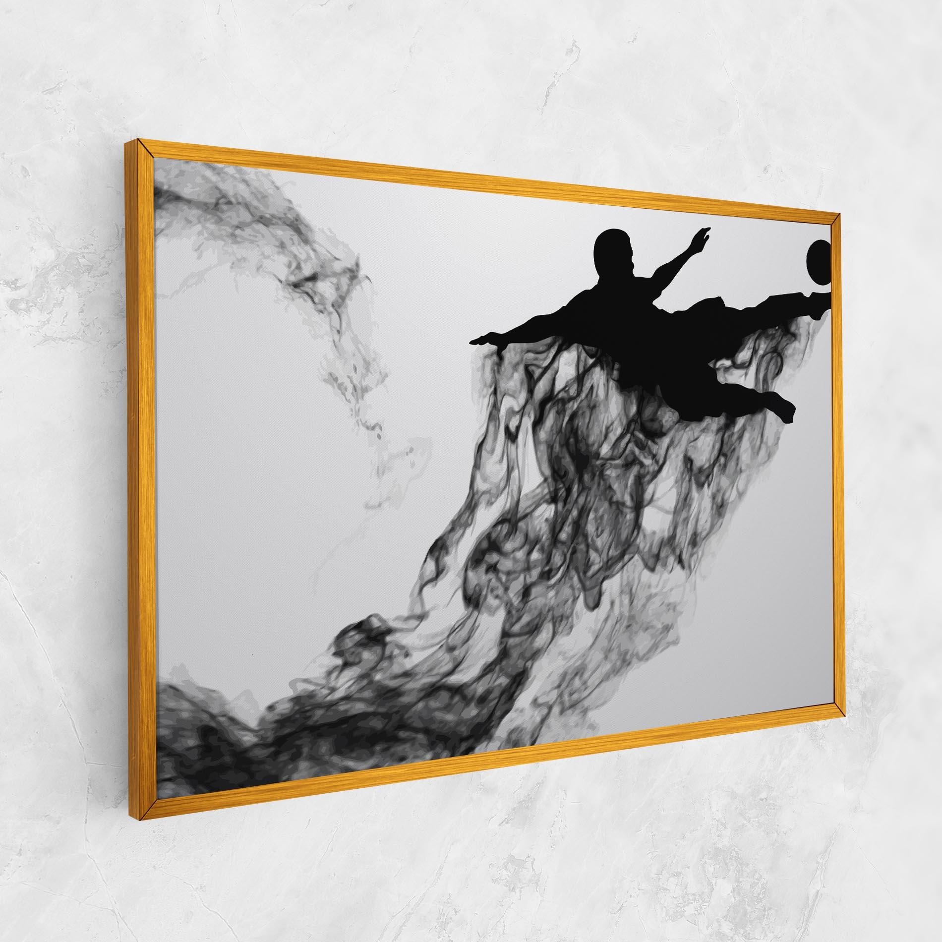 Vászonkép Black Smoke Football mockup 1