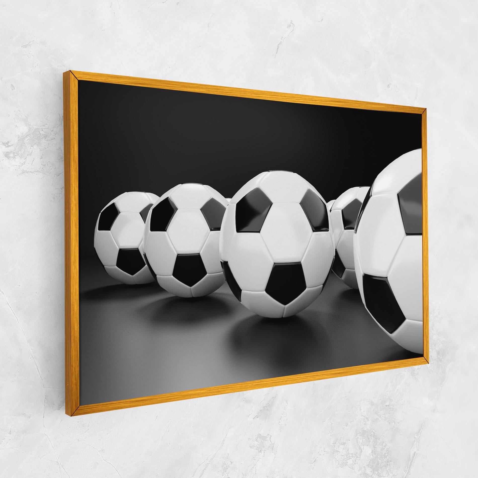 Vászonkép Black White Football mockup 1