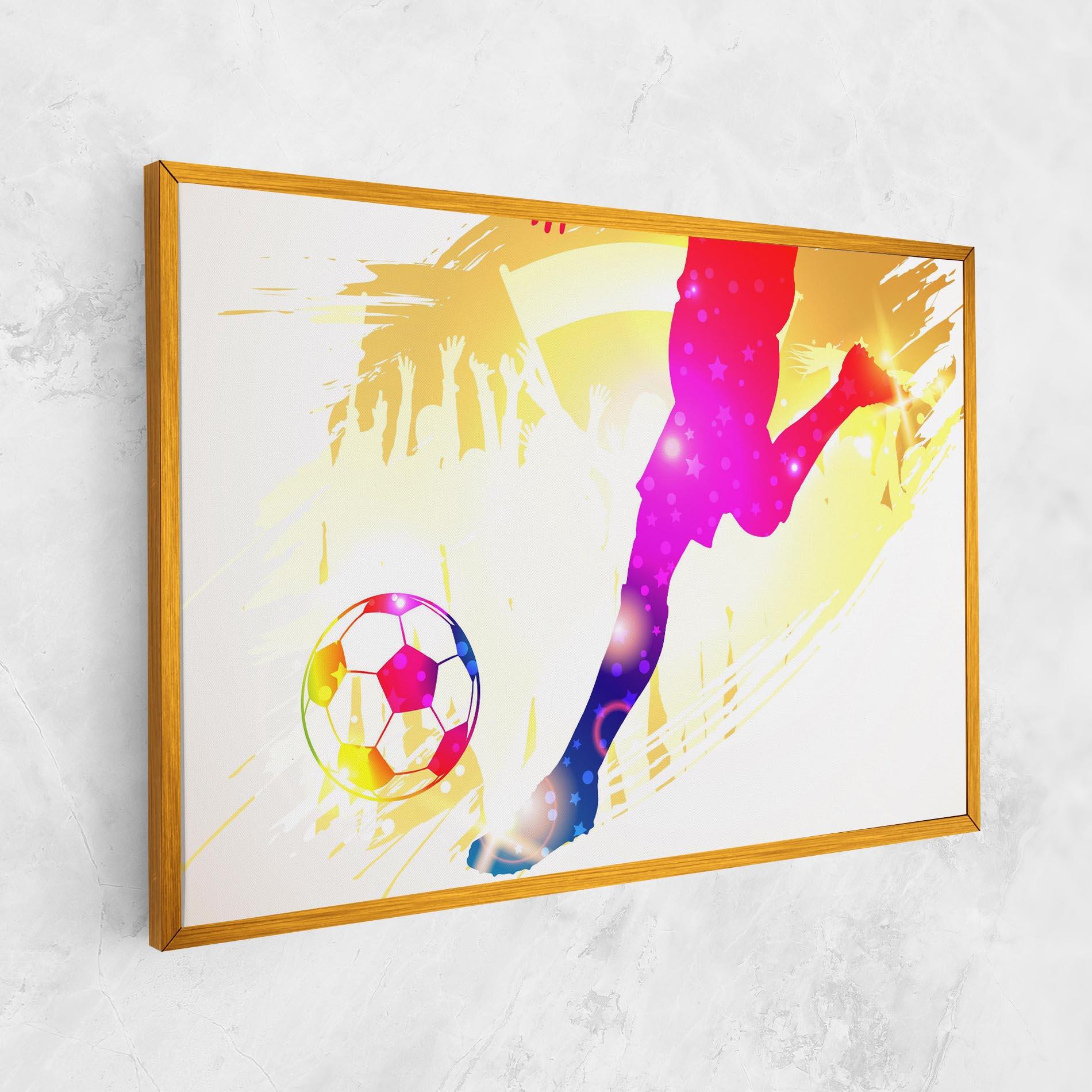 Vászonkép Football Gold Art mockup 1