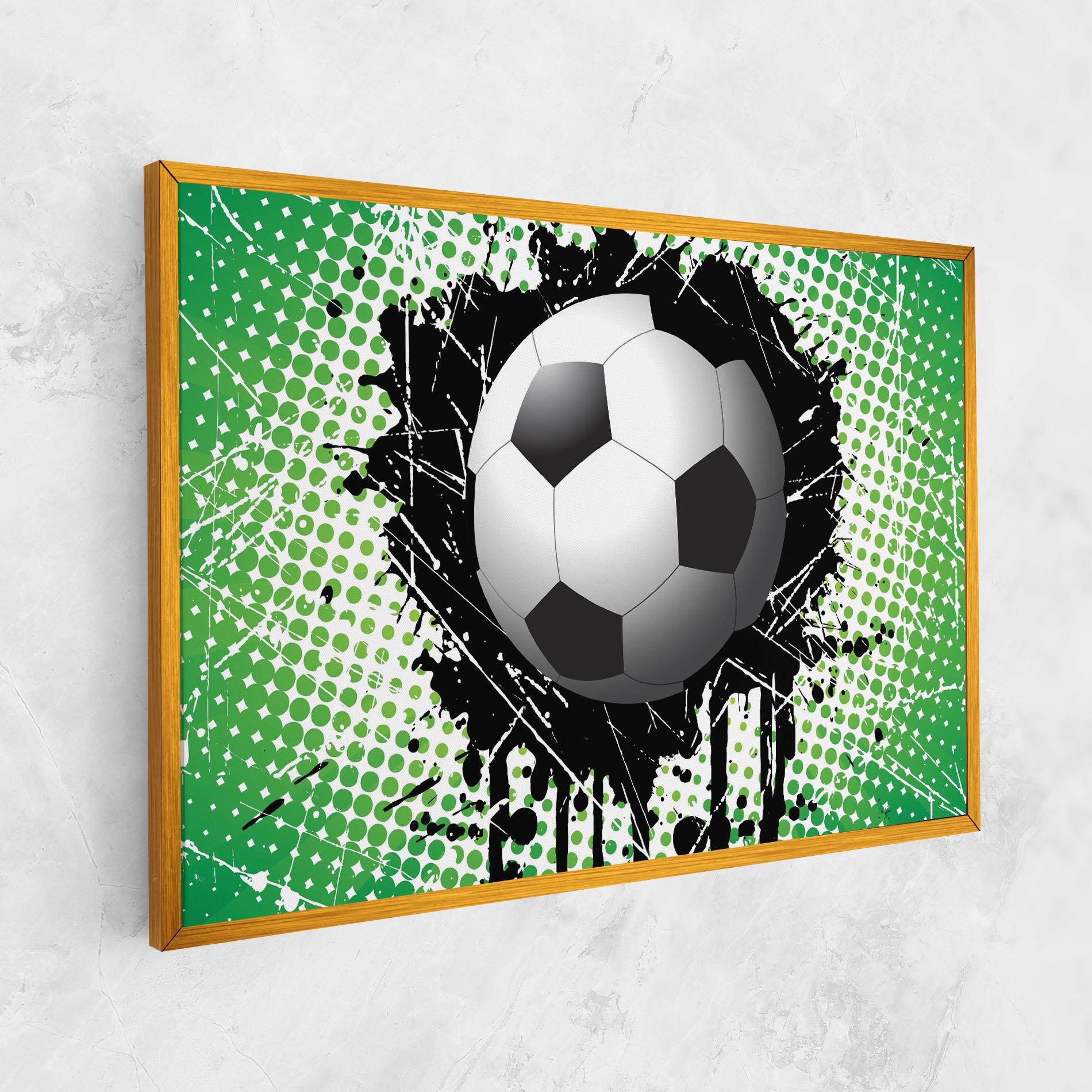 Vászonkép Green Black Football mockup 1