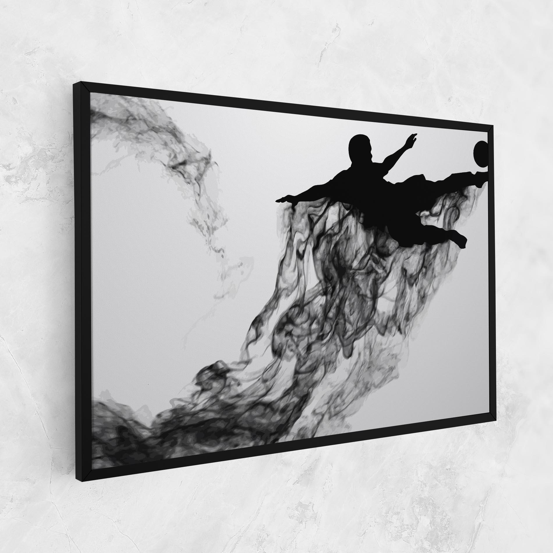 Vászonkép Black Smoke Football mockup 1