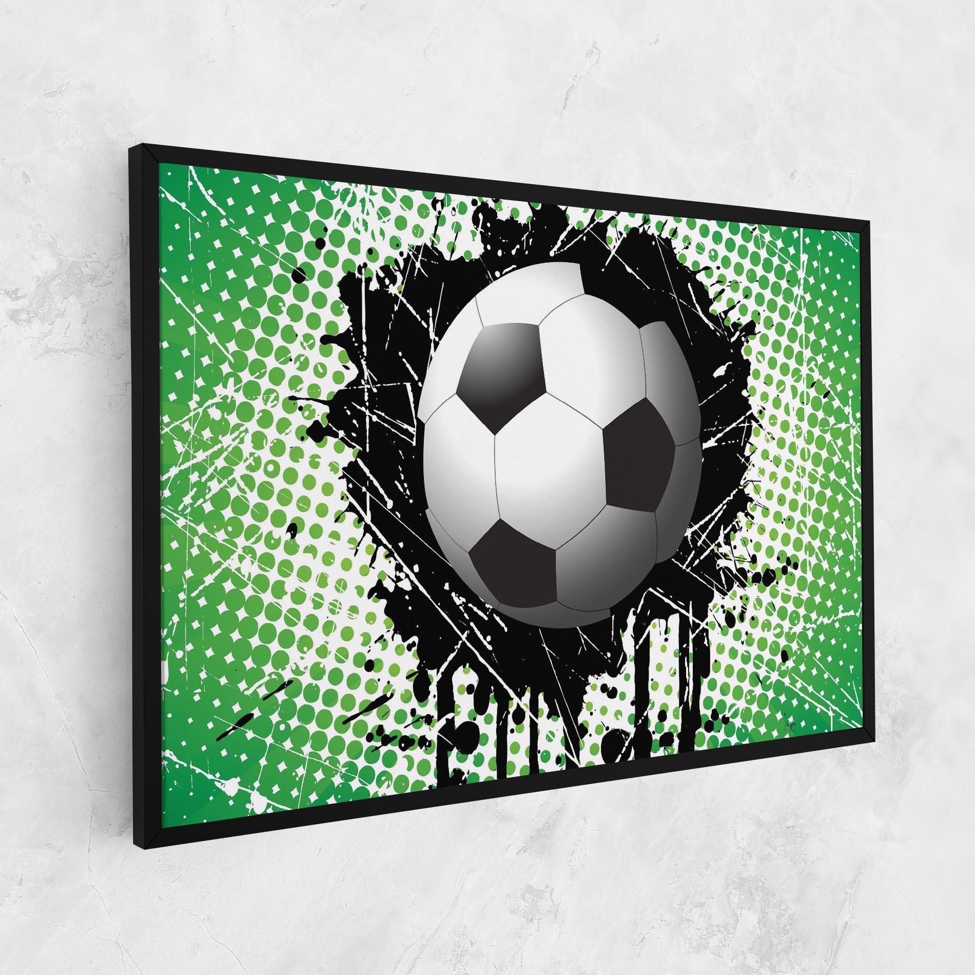 Vászonkép Green Black Football mockup 1