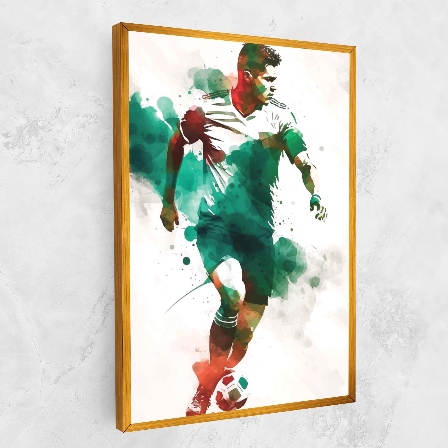 Vászonkép Green Football mockup 1