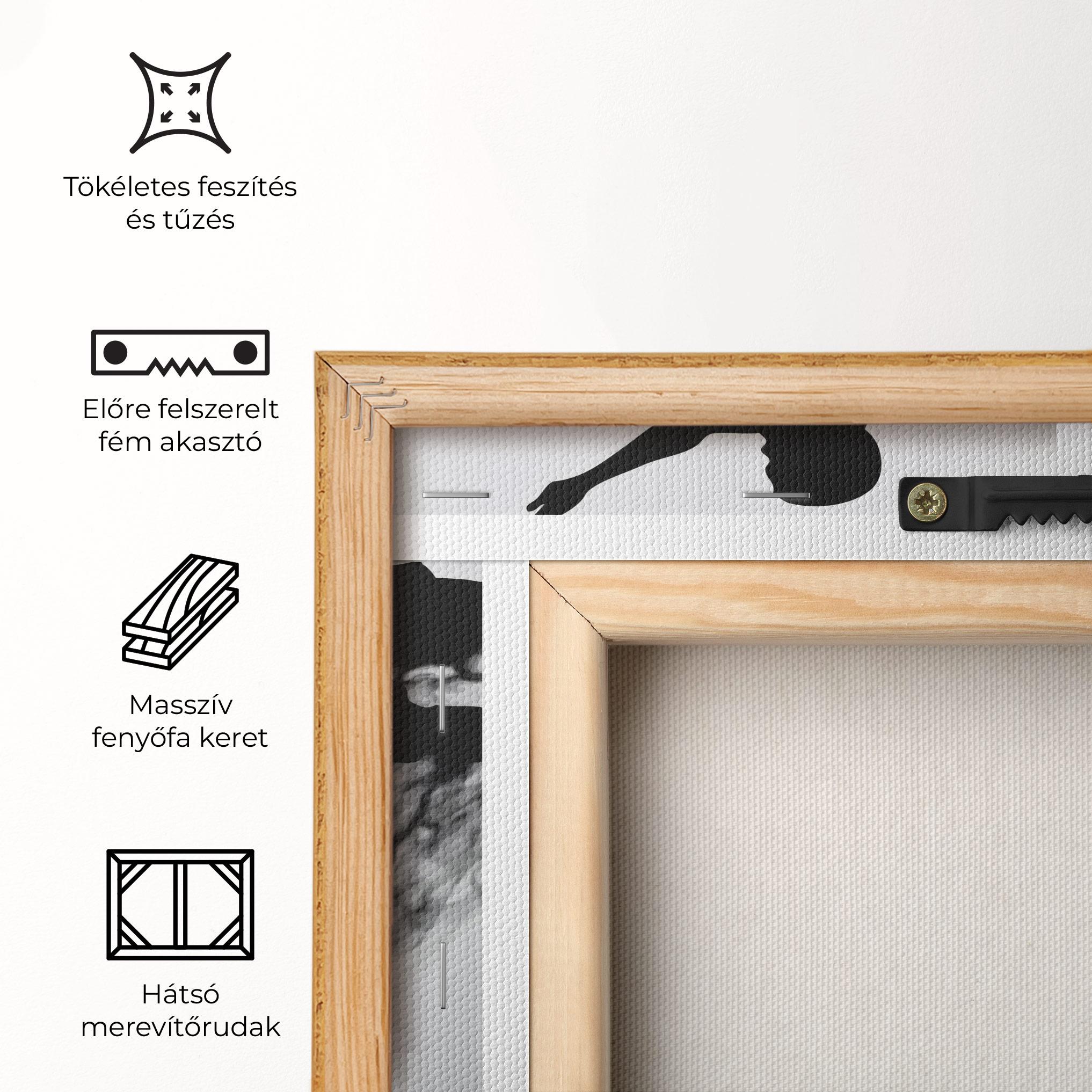 Vászonkép Black Smoke Football mockup 5