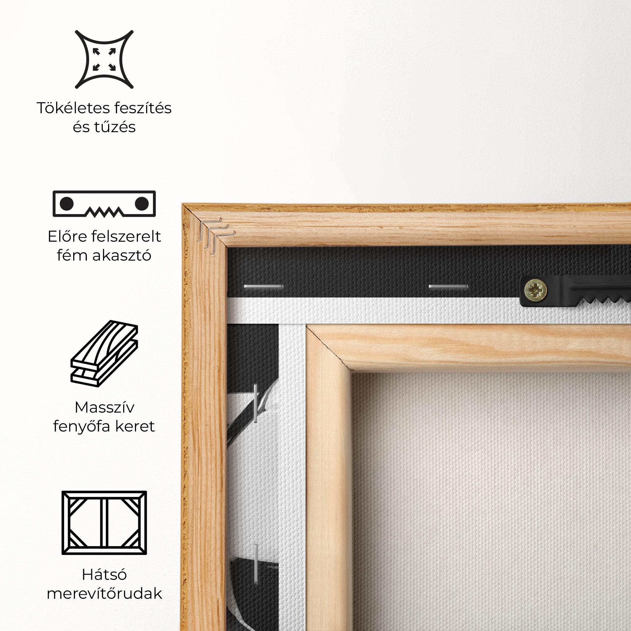 Vászonkép Black White Football mockup 5