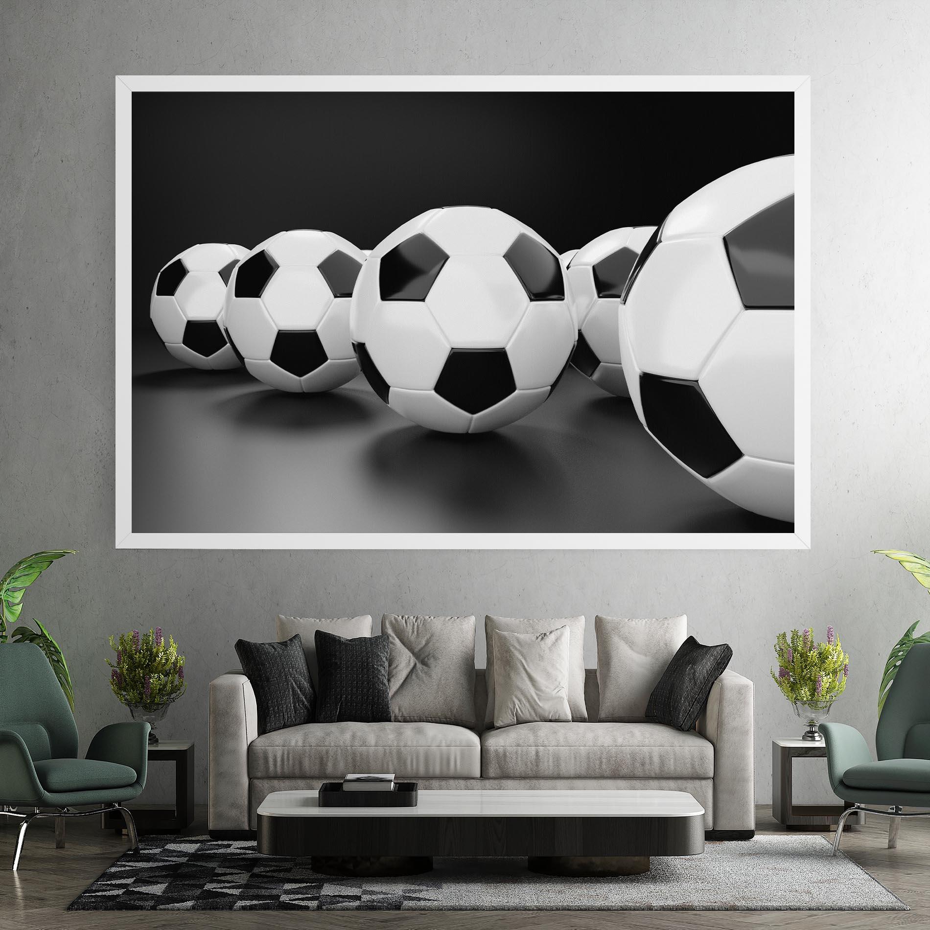 Vászonkép Black White Football mockup 7
