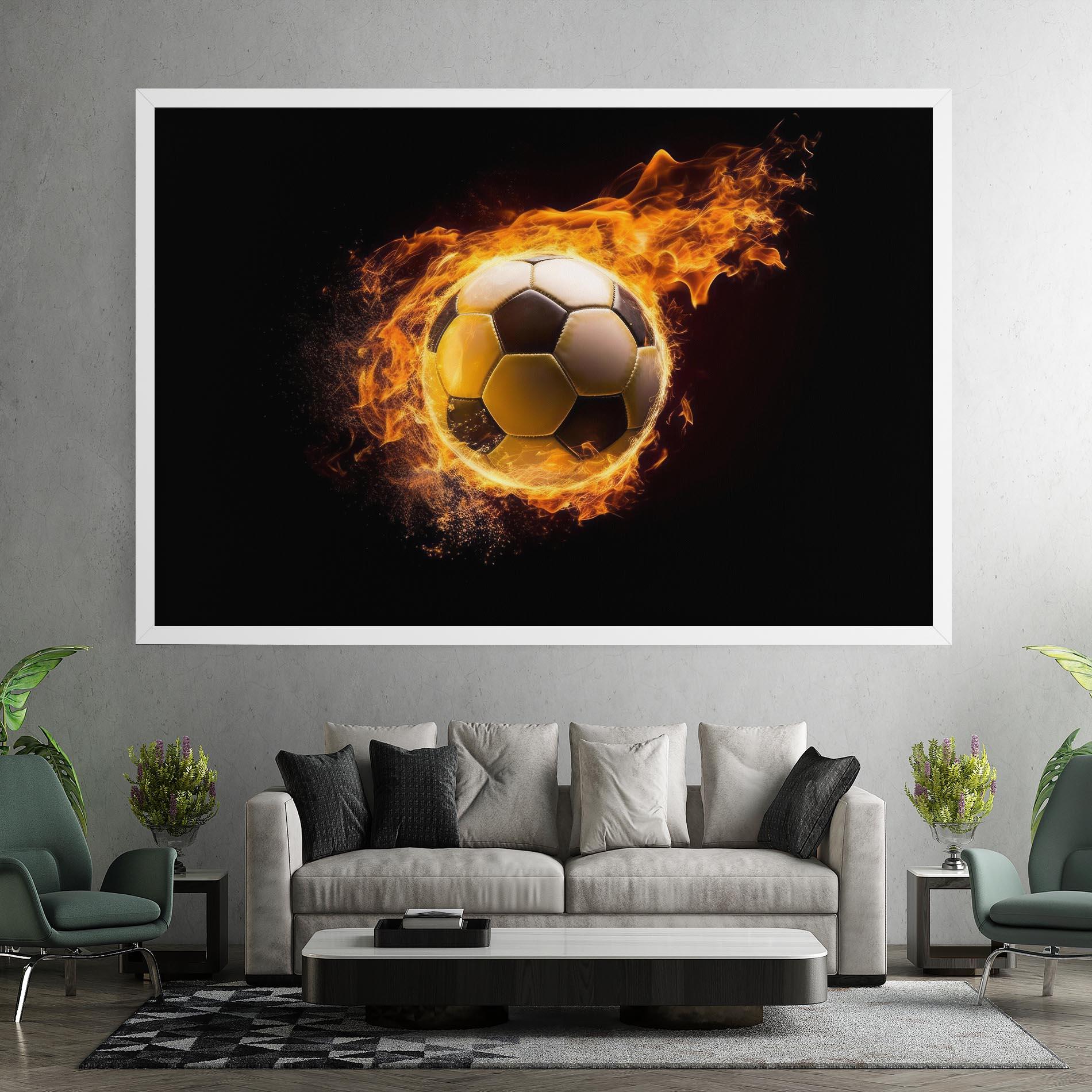 Vászonkép Fire Football mockup 7