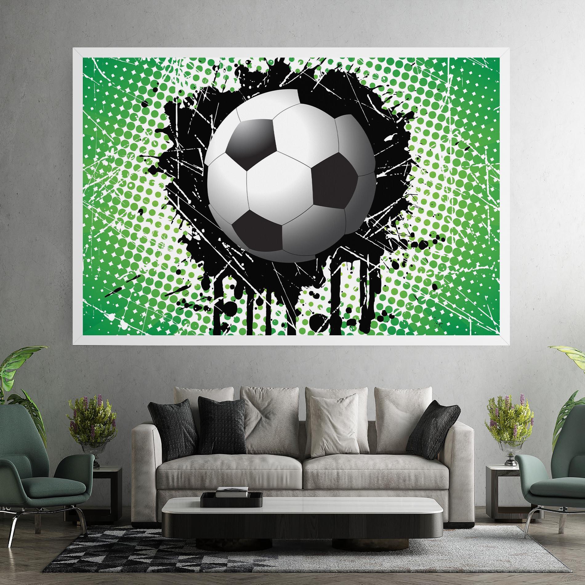 Vászonkép Green Black Football mockup 7