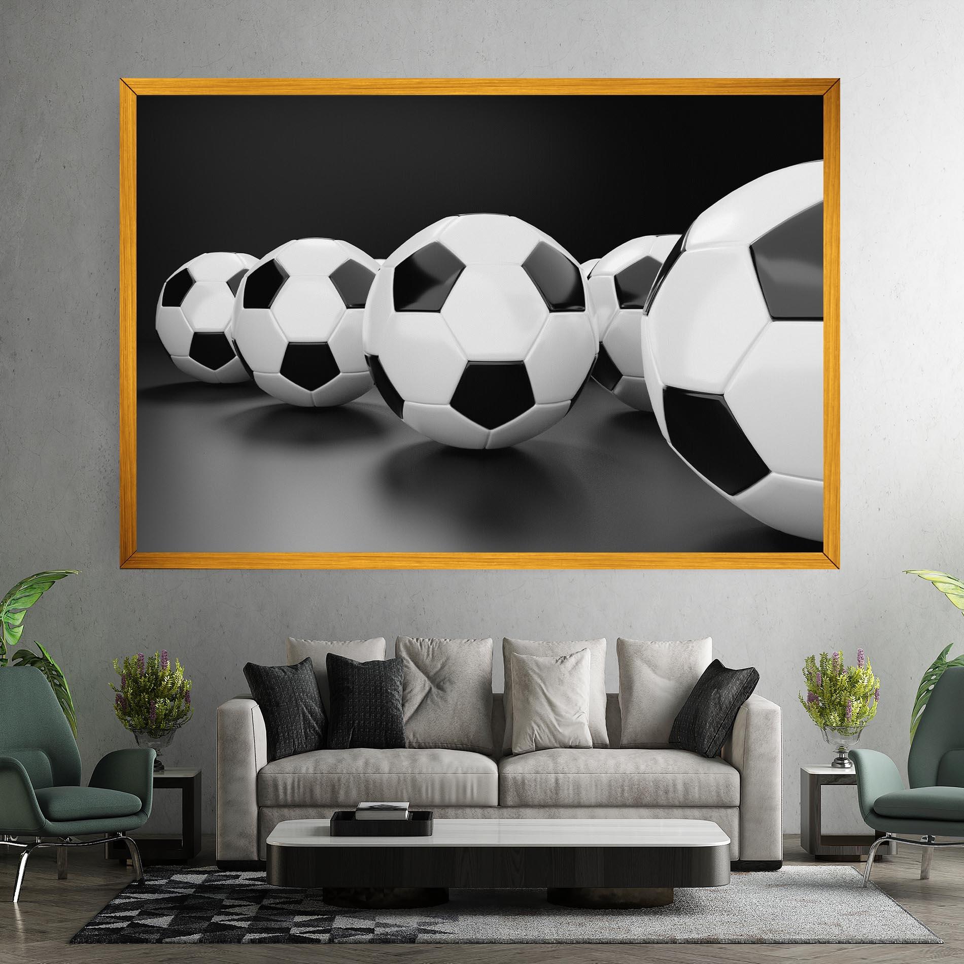 Vászonkép Black White Football mockup 7
