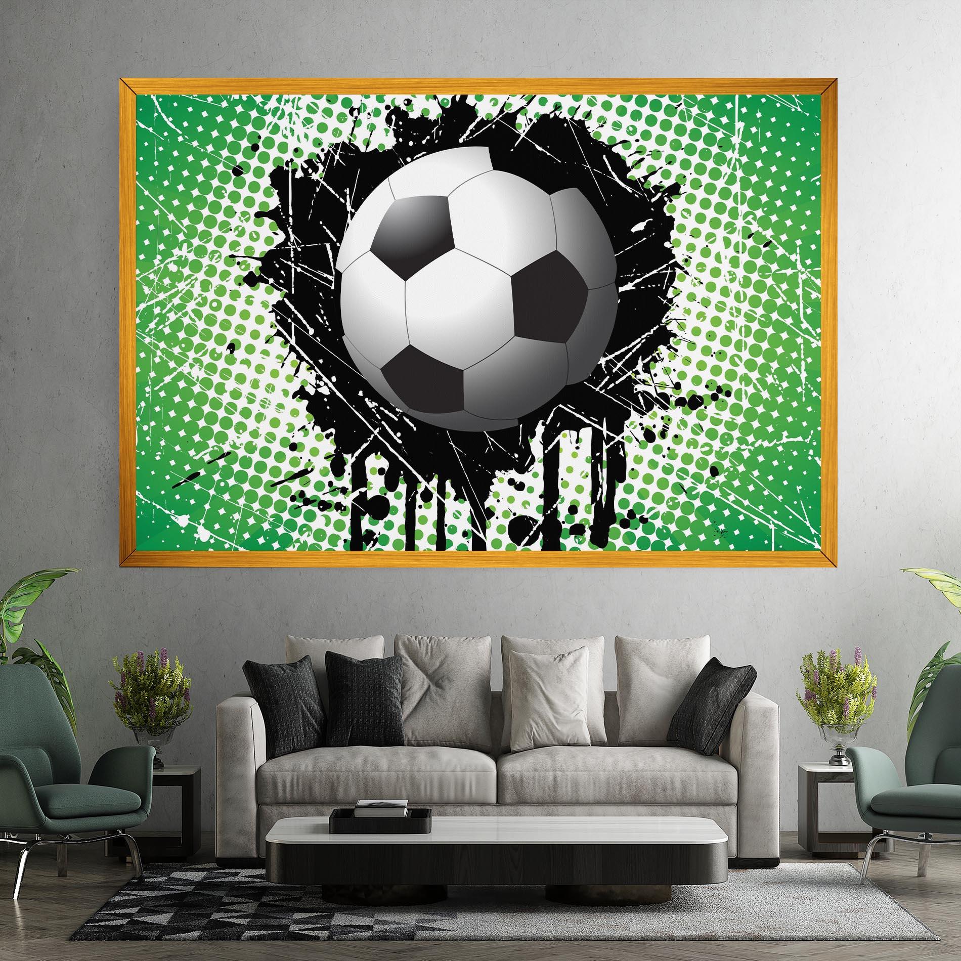 Vászonkép Green Black Football mockup 7