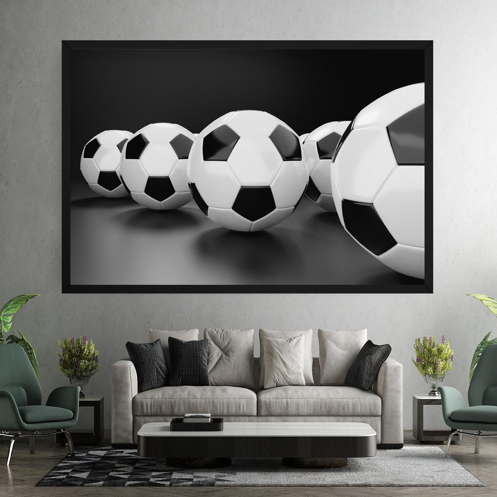 Vászonkép Black White Football mockup 7