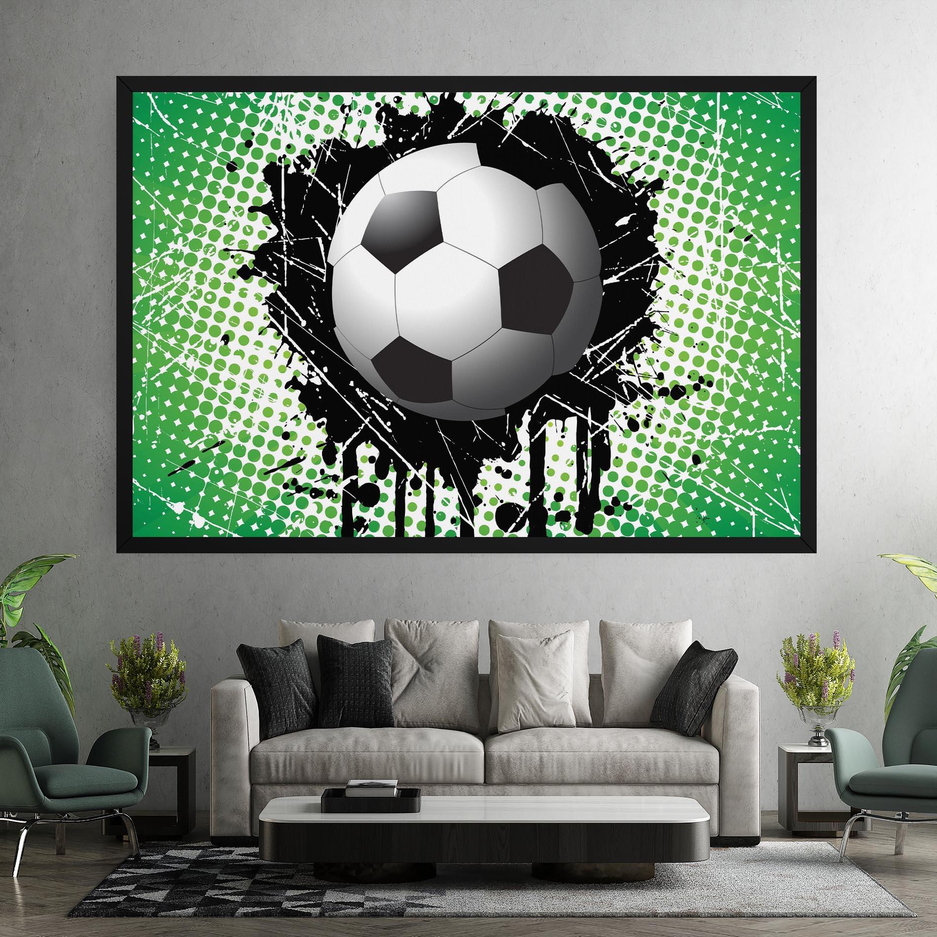 Vászonkép Green Black Football mockup 7