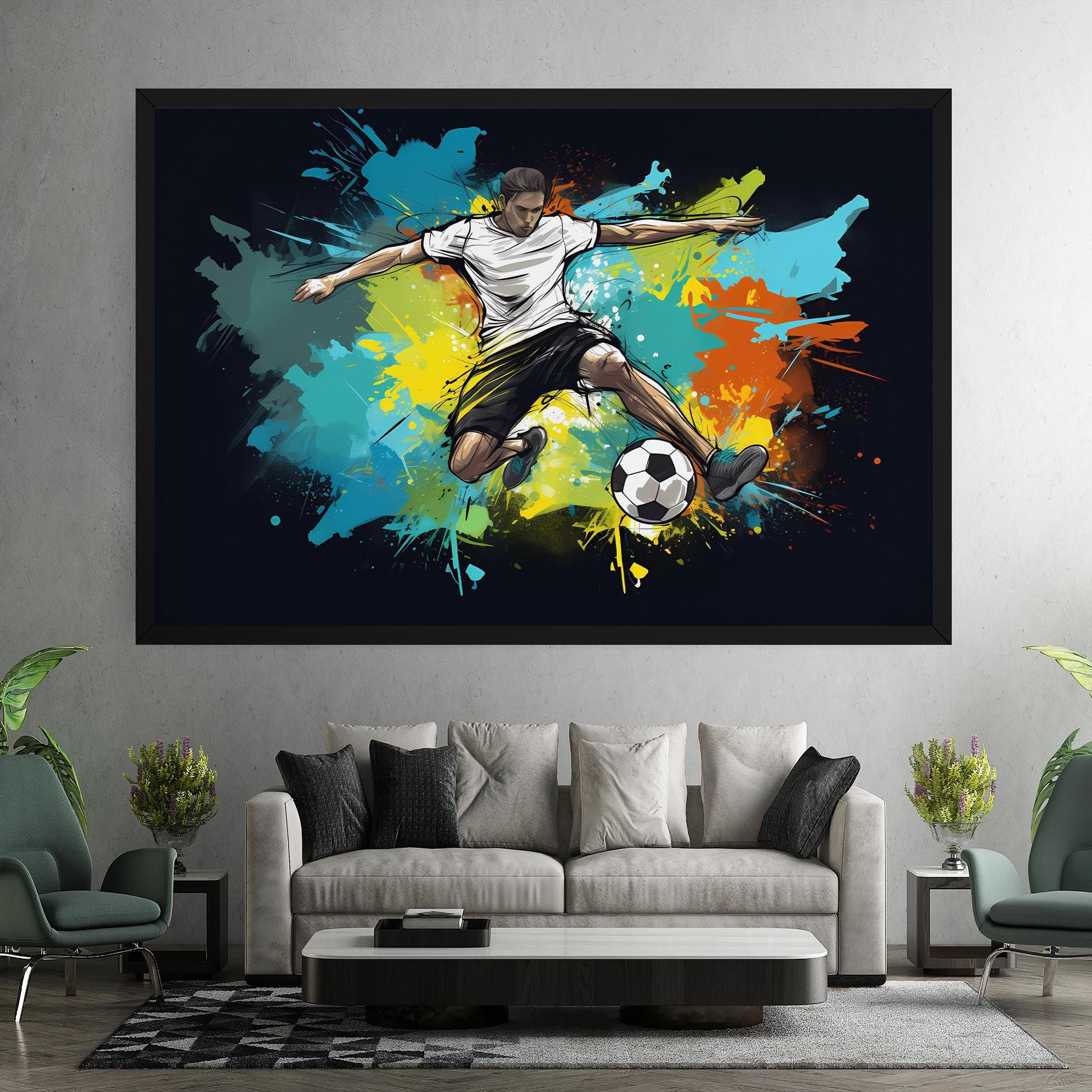 Green Paint Football Player mockup 7