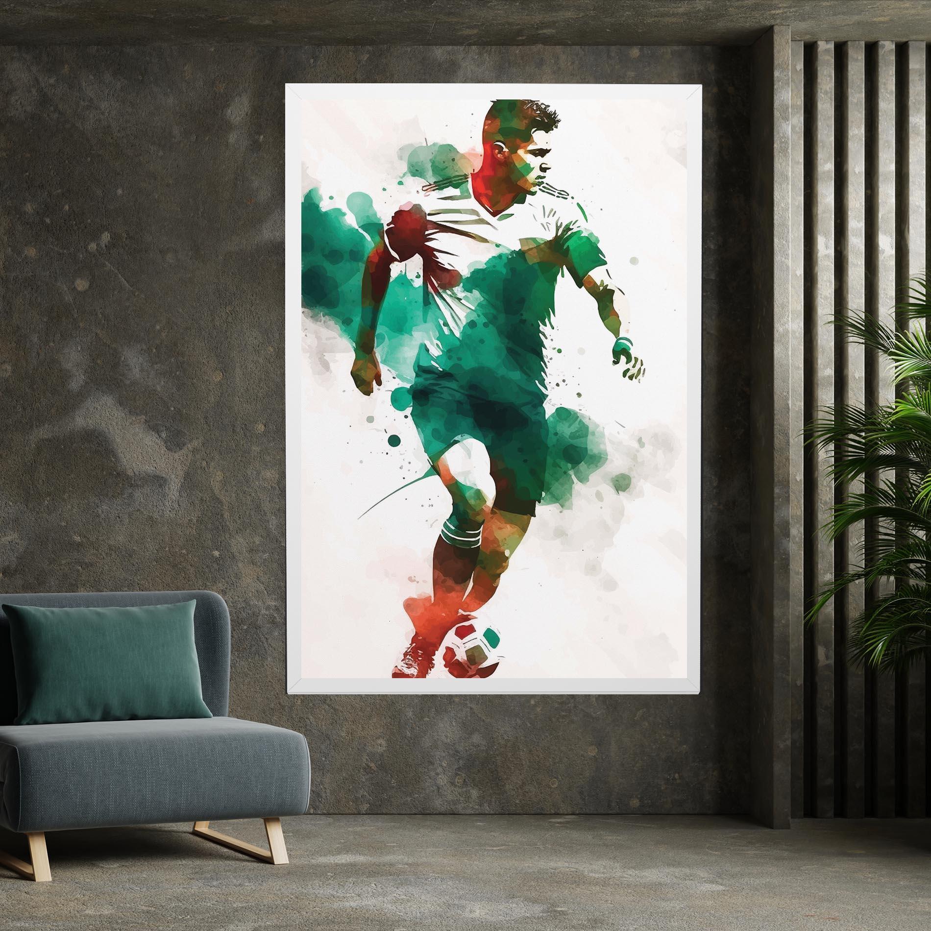 Vászonkép Green Football mockup 7
