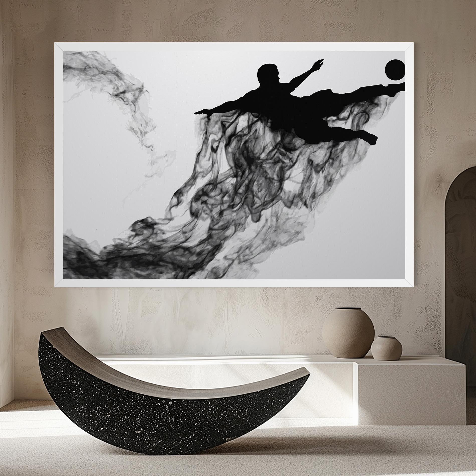 Vászonkép Black Smoke Football mockup 8