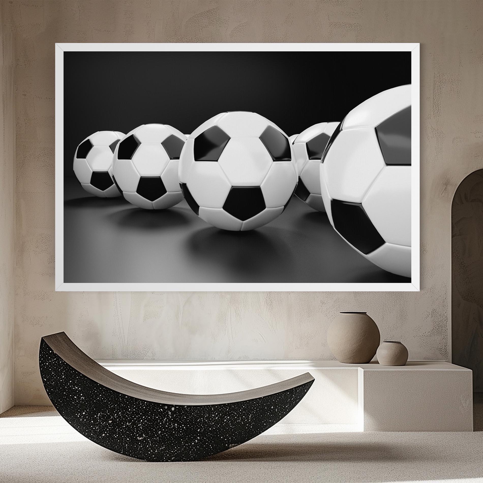 Vászonkép Black White Football mockup 8