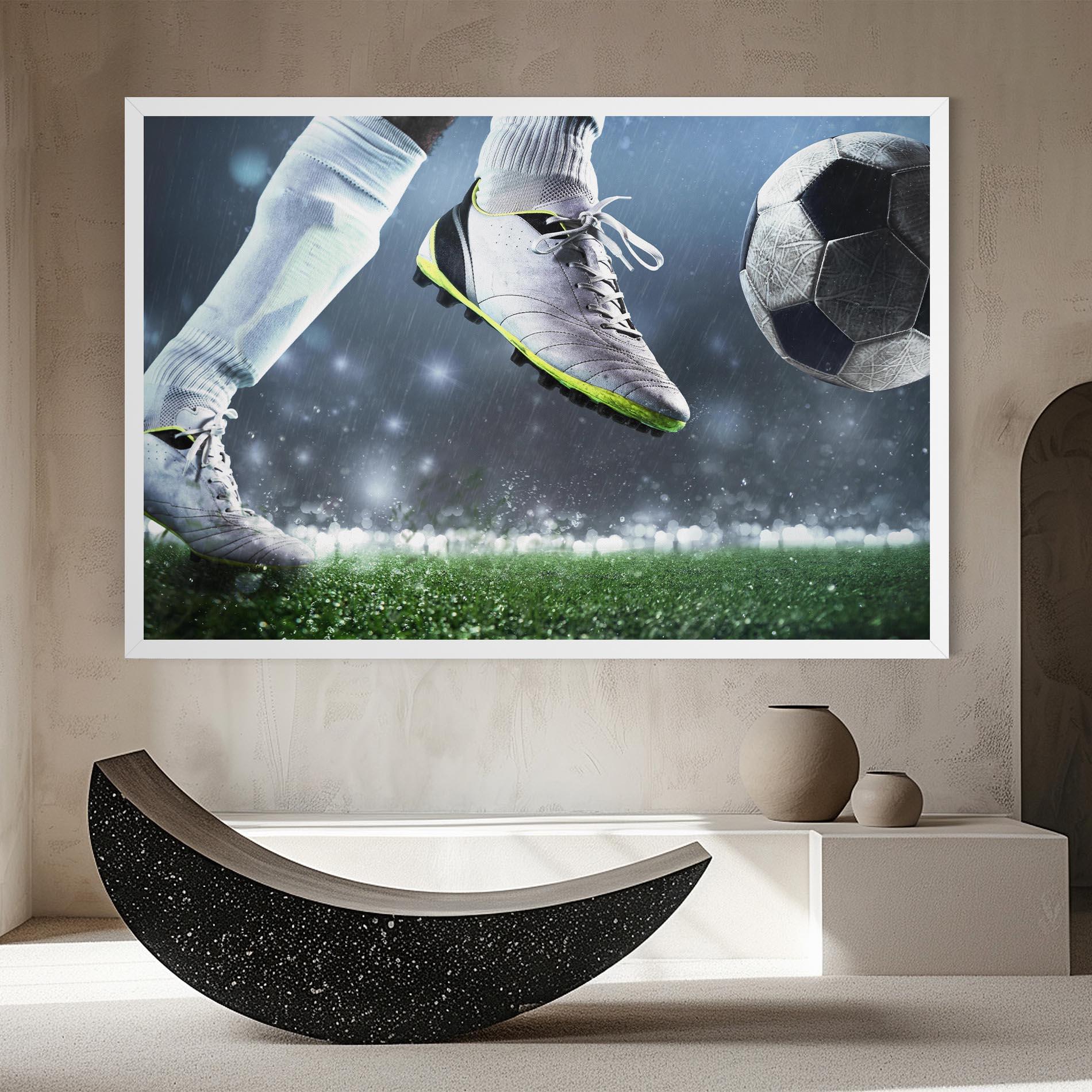 Vászonkép Close Up Football Scene mockup 8