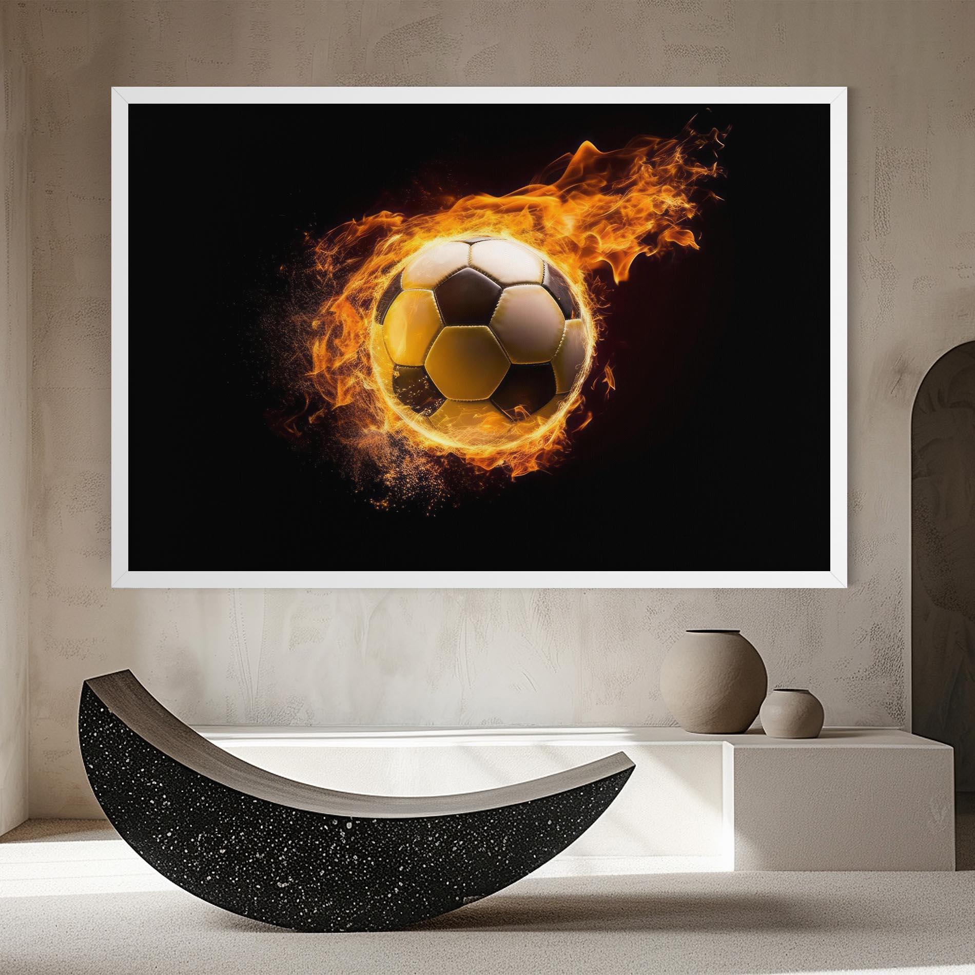 Vászonkép Fire Football mockup 8