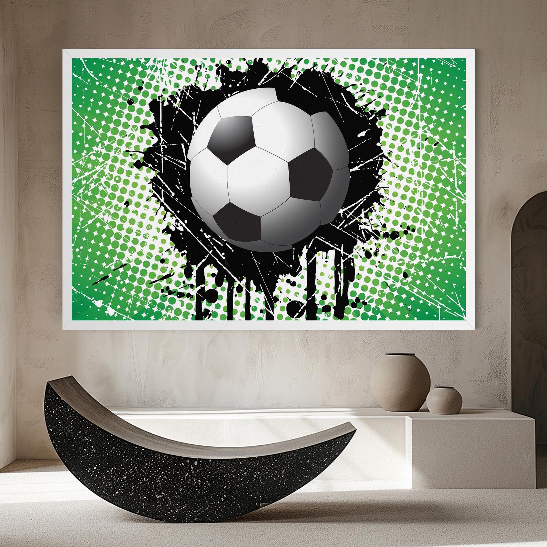 Vászonkép Green Black Football mockup 8