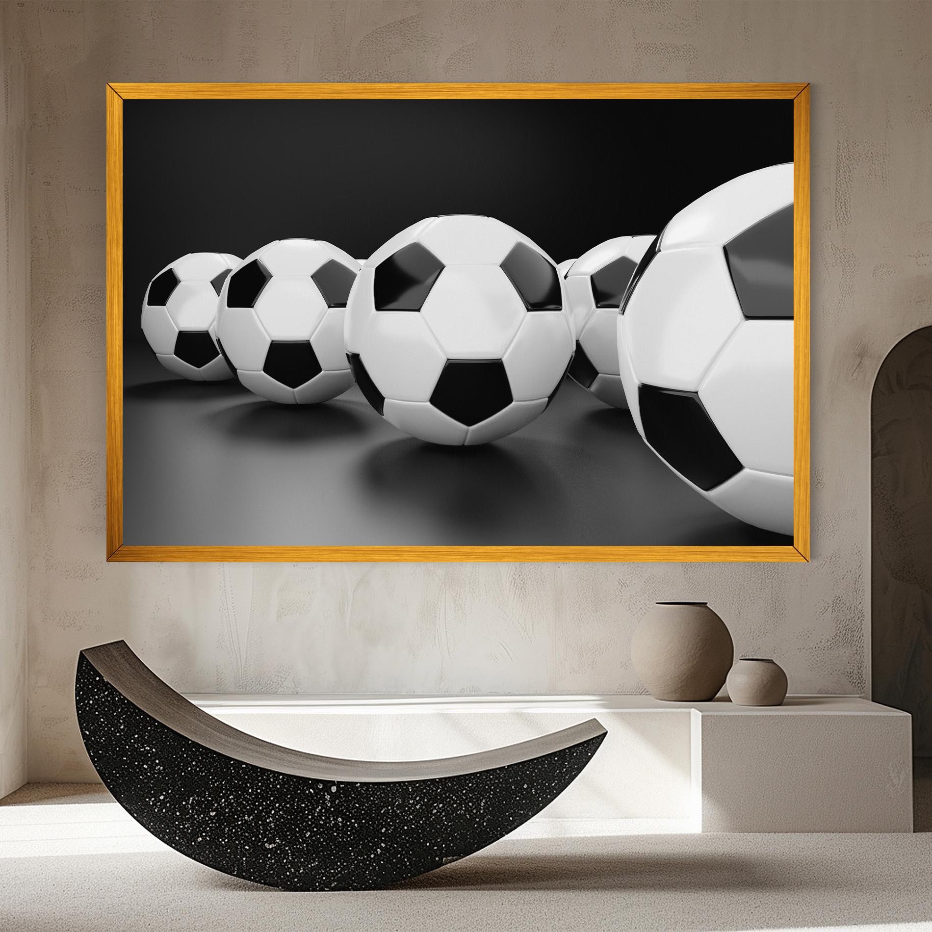 Vászonkép Black White Football mockup 8
