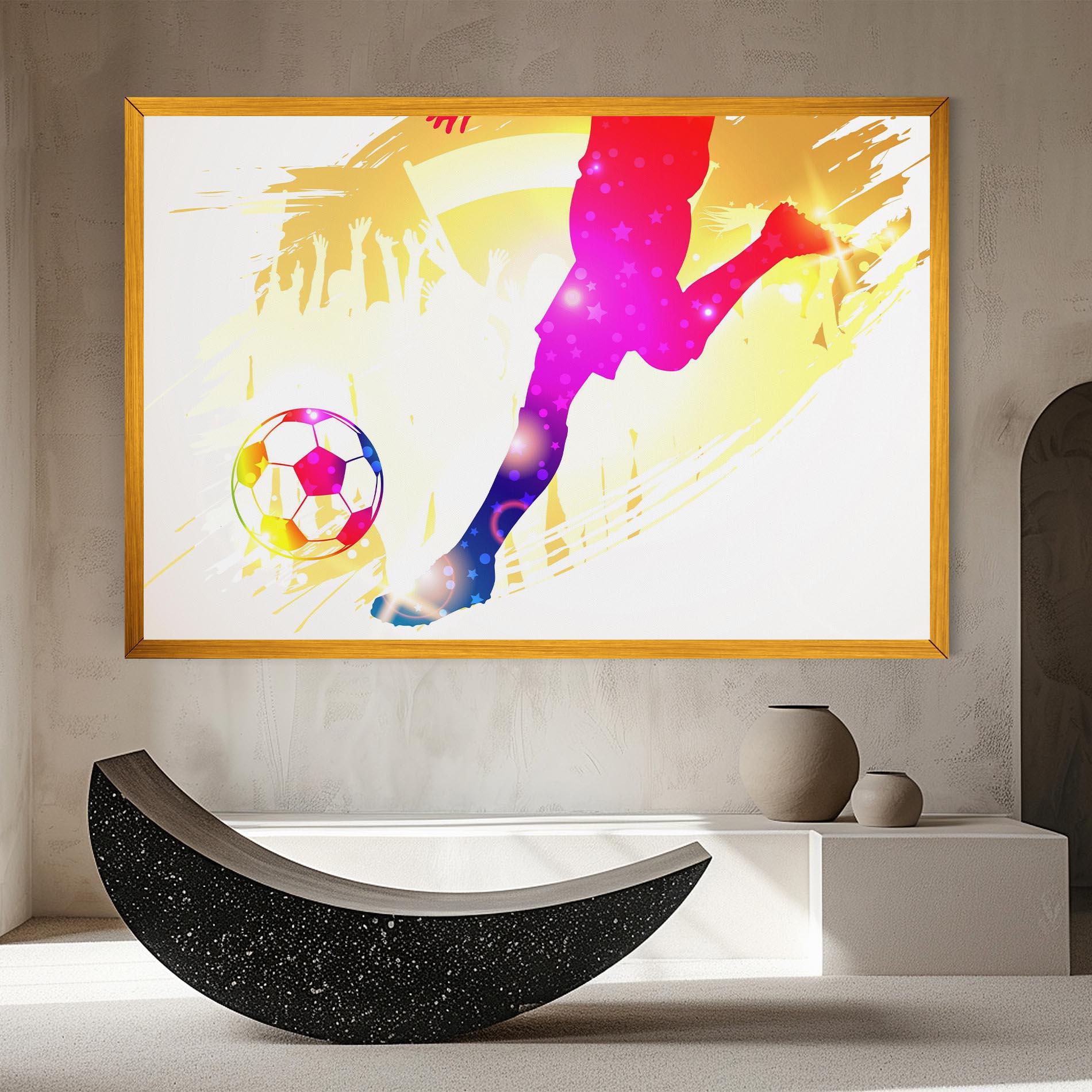 Vászonkép Football Gold Art mockup 8