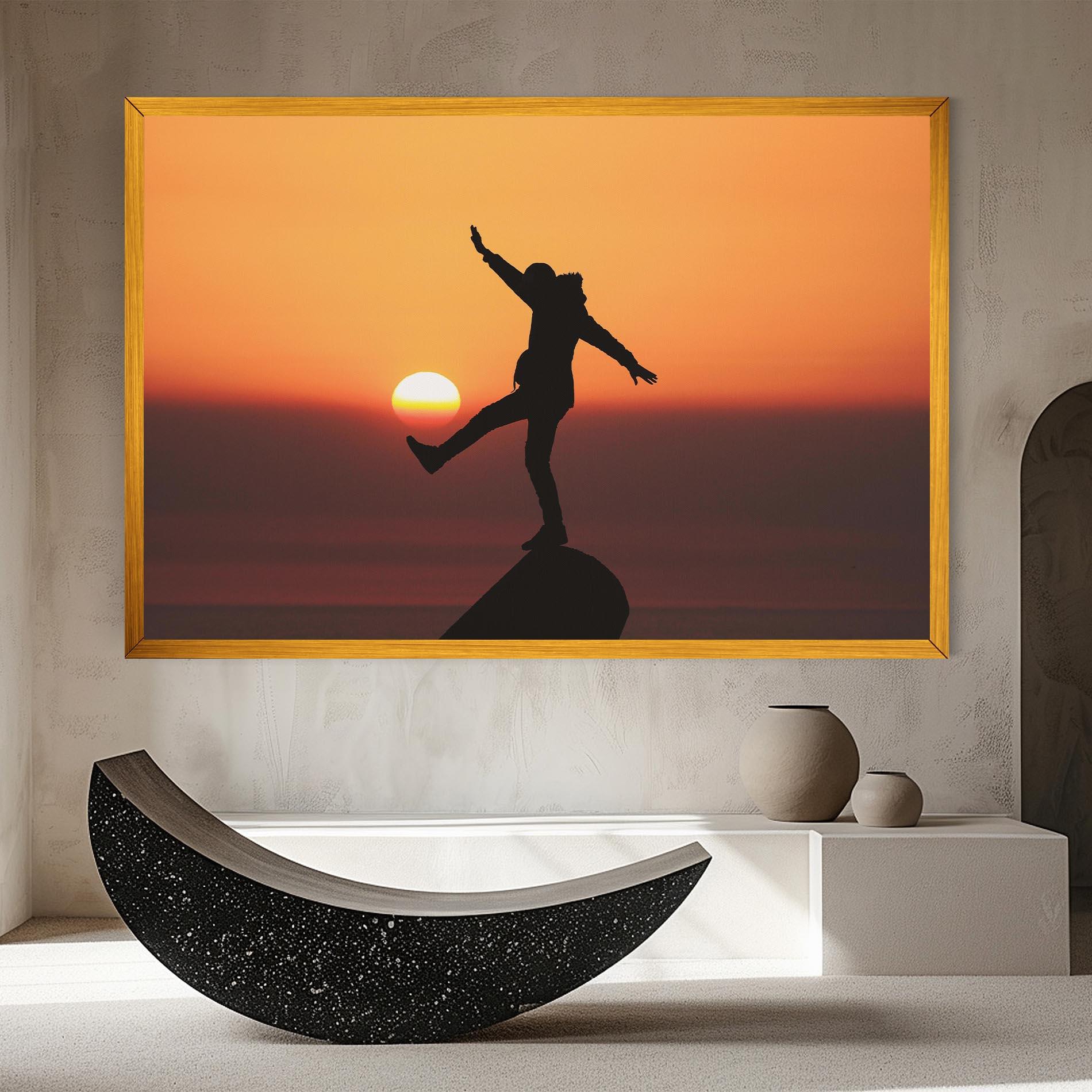 Vászonkép Football With The Sun mockup 8