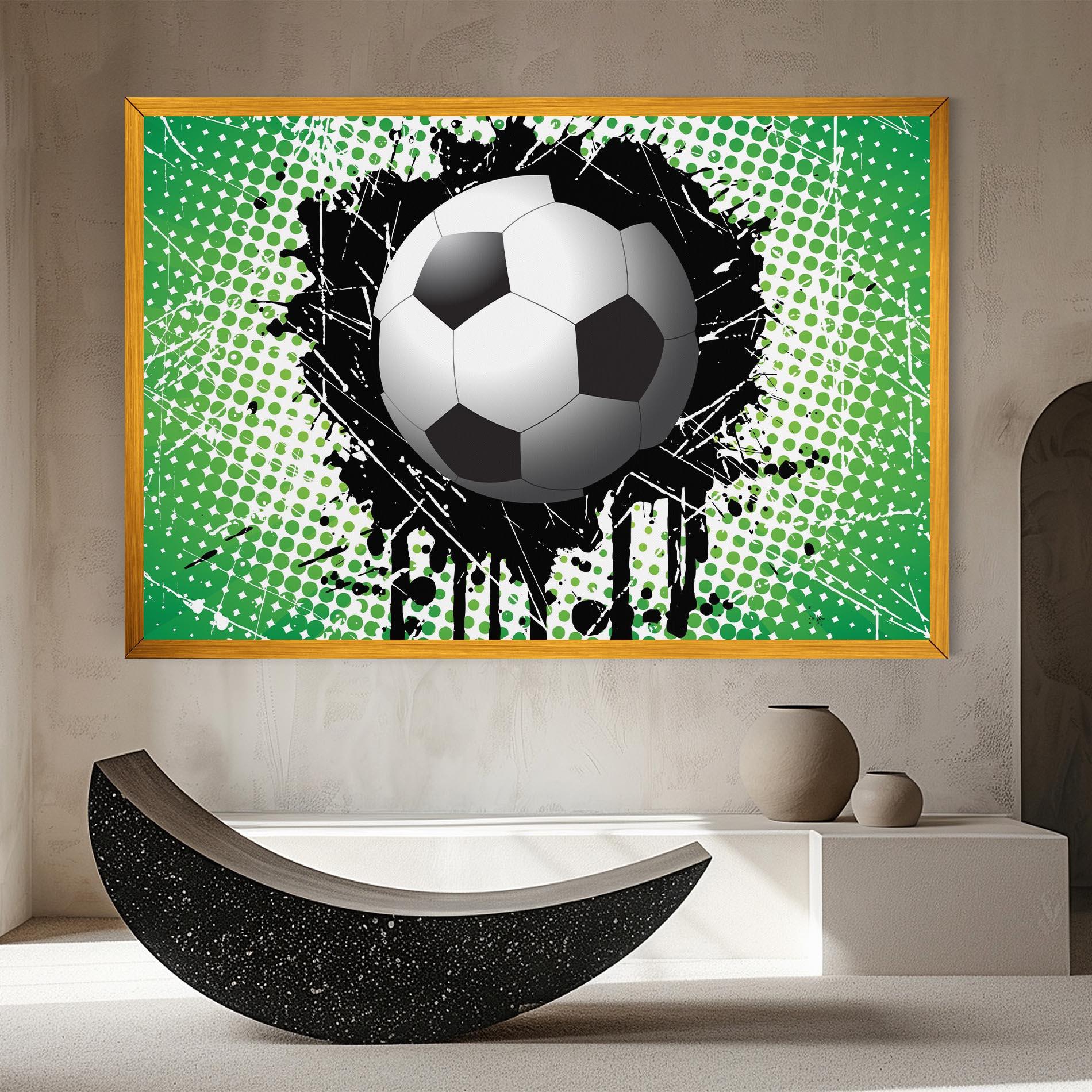 Vászonkép Green Black Football mockup 8