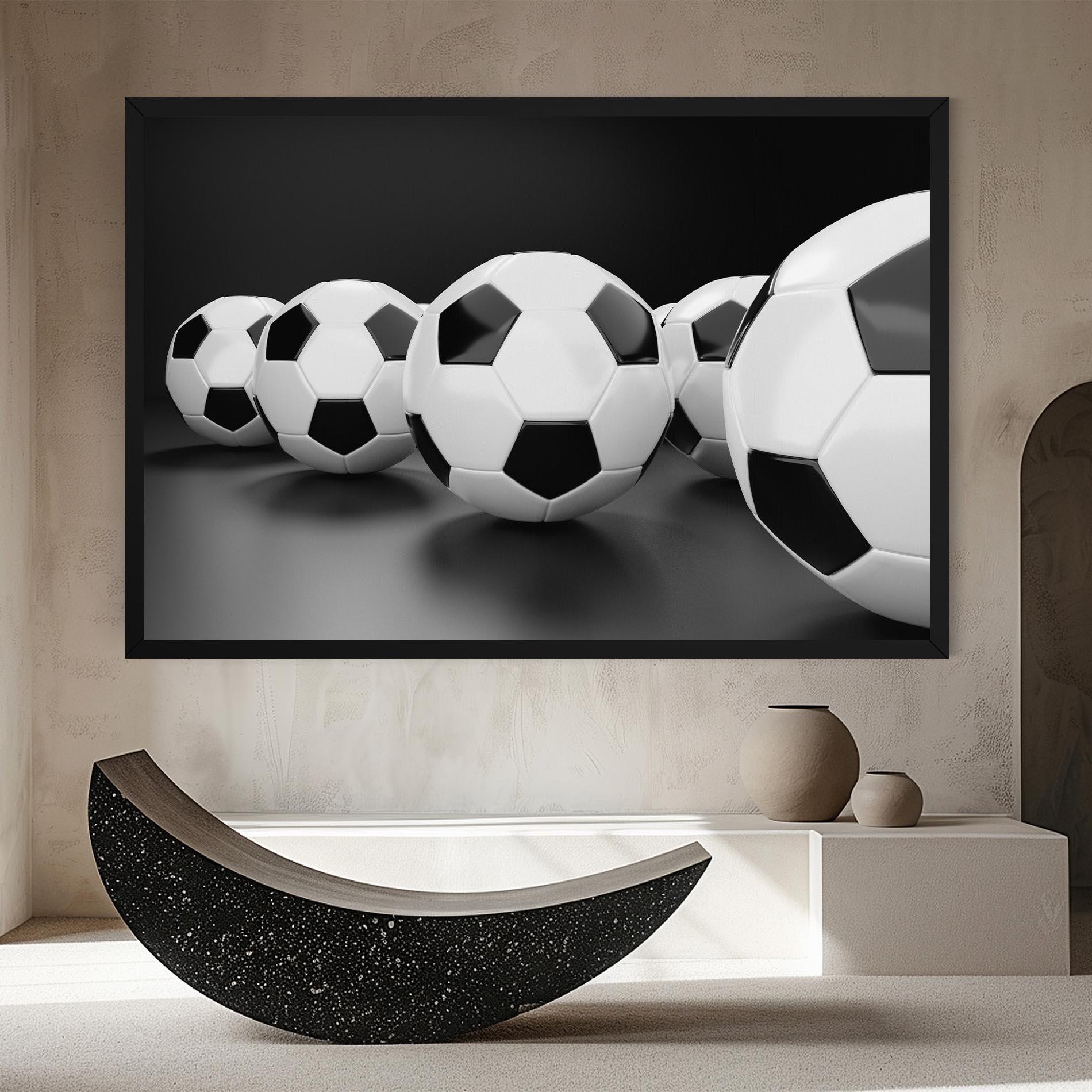Vászonkép Black White Football mockup 8