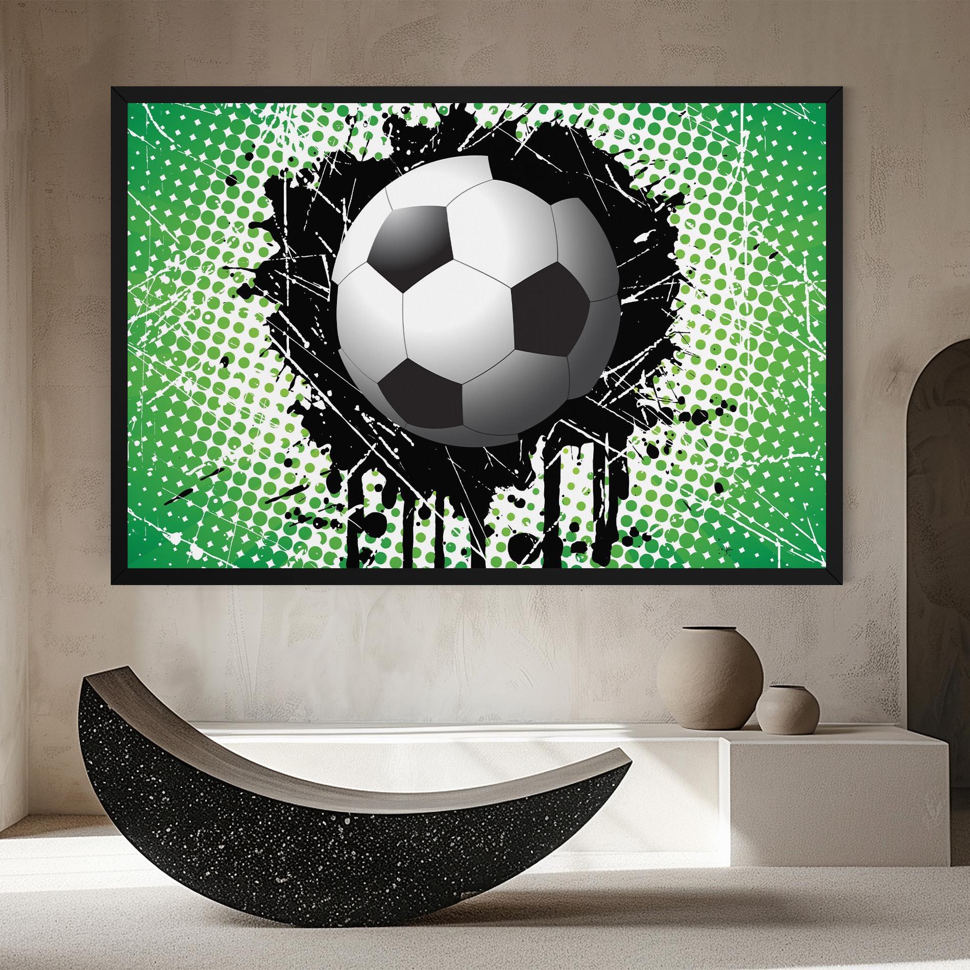 Vászonkép Green Black Football mockup 8