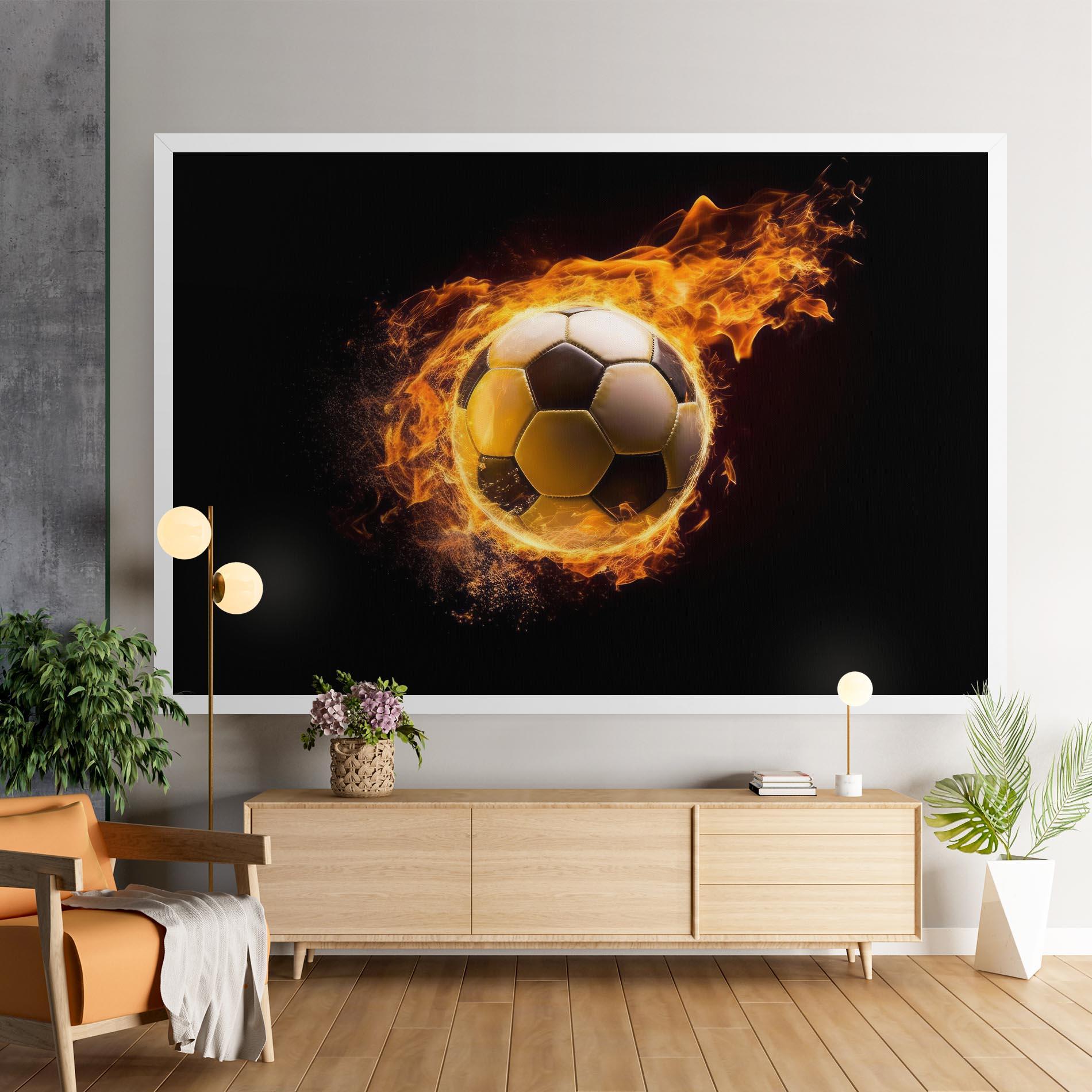 Vászonkép Fire Football mockup 9