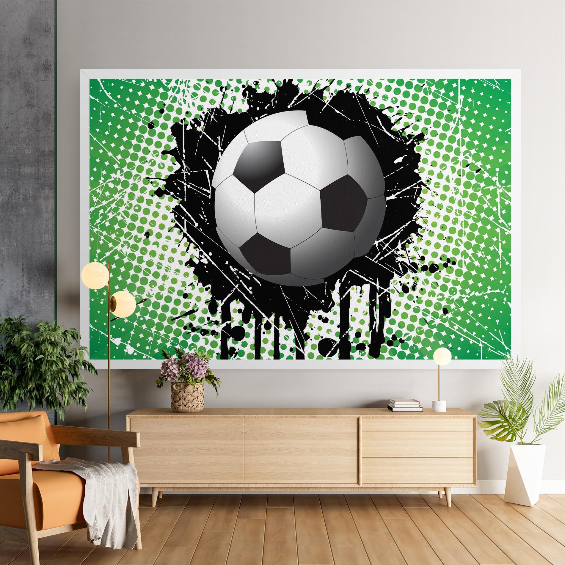 Vászonkép Green Black Football mockup 9