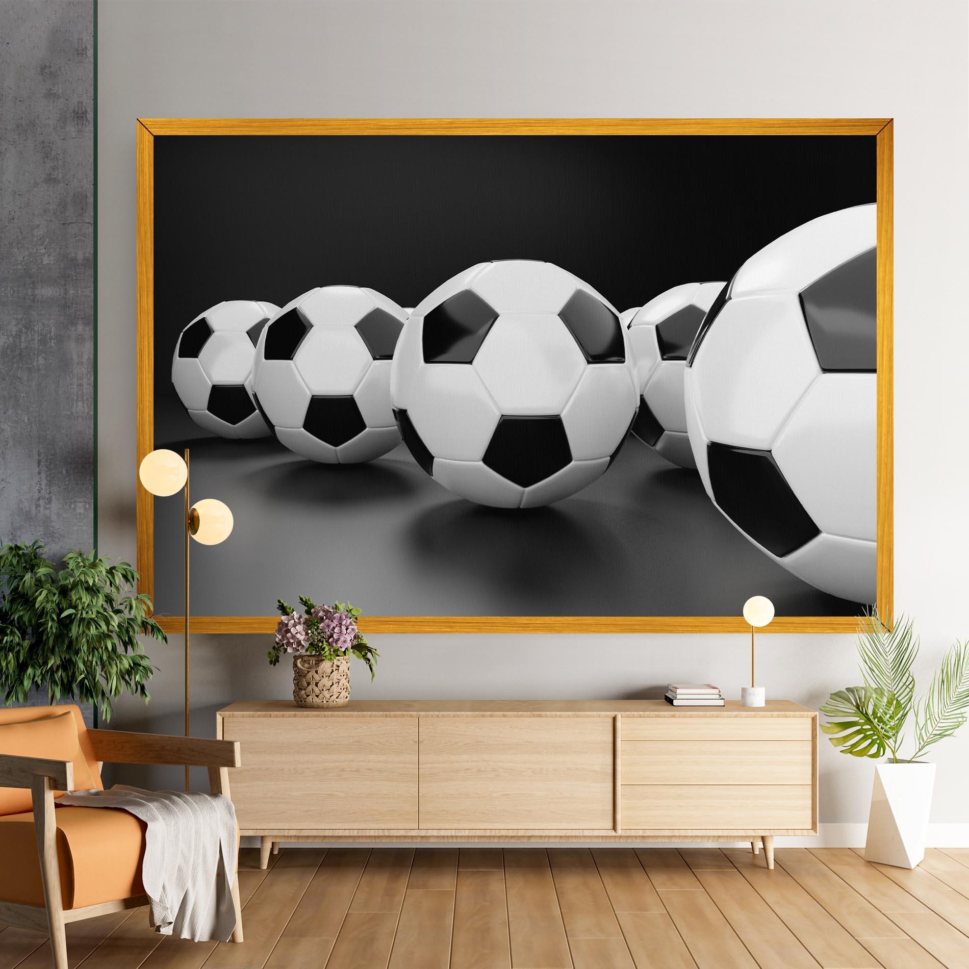 Vászonkép Black White Football mockup 9