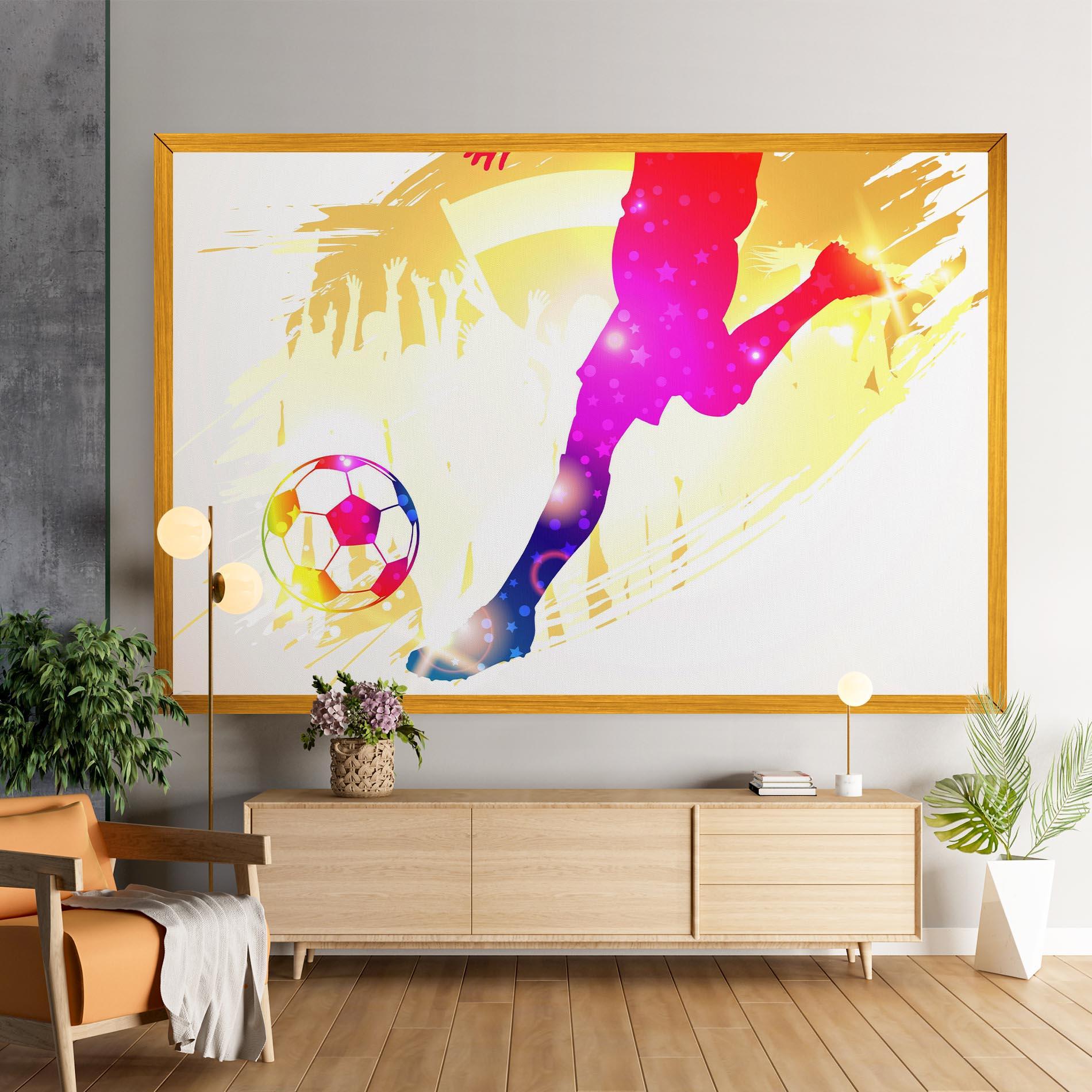Vászonkép Football Gold Art mockup 9