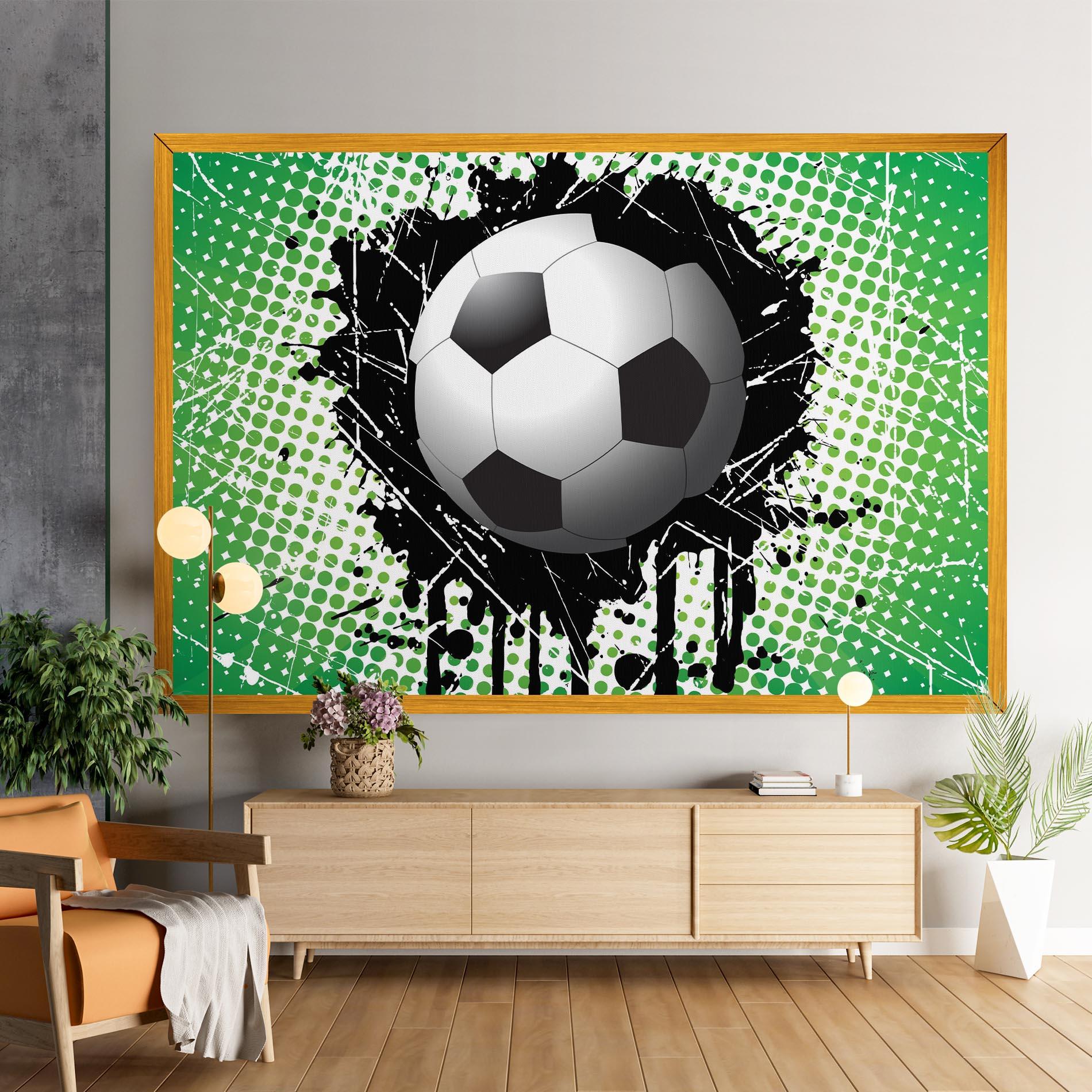 Vászonkép Green Black Football mockup 9