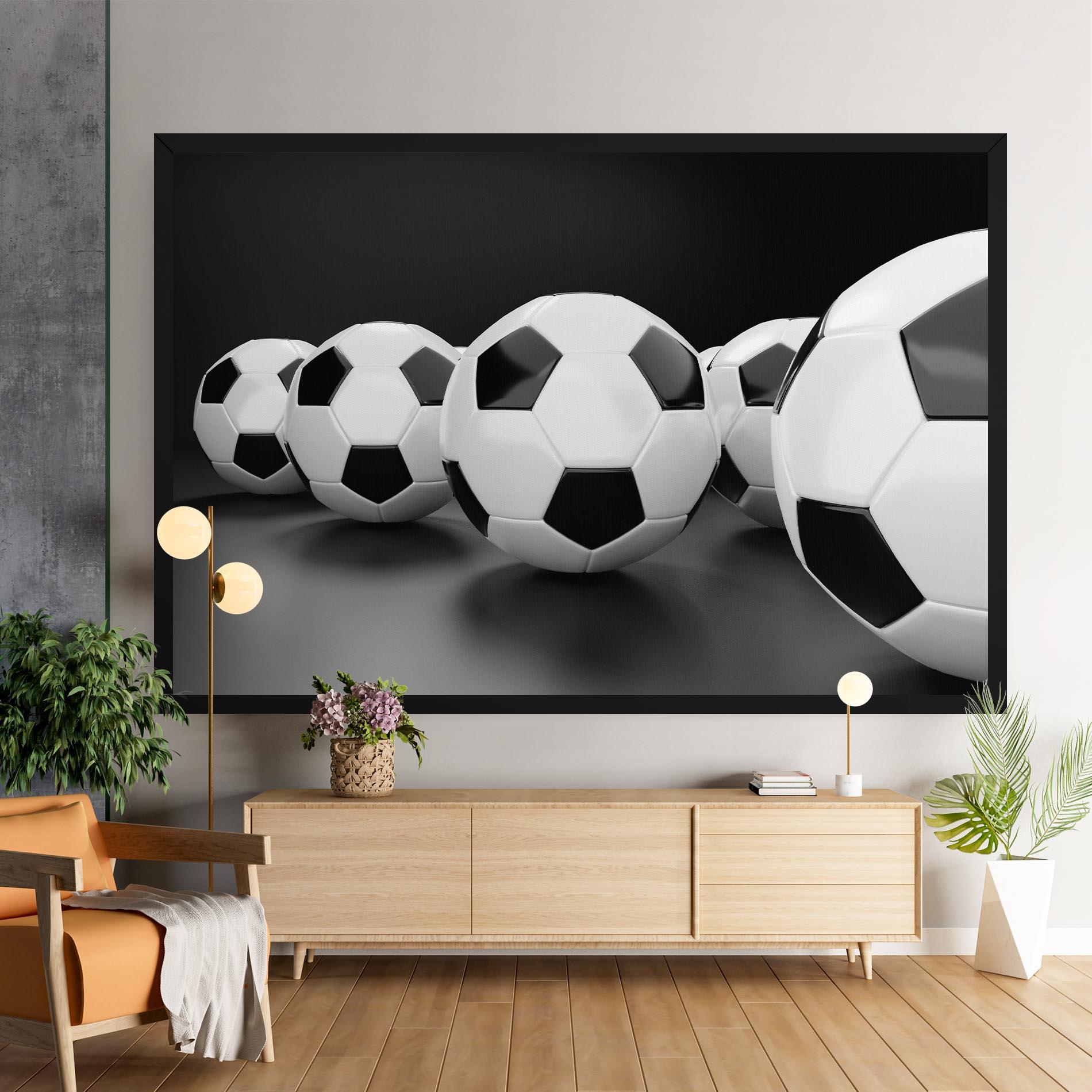Vászonkép Black White Football mockup 9
