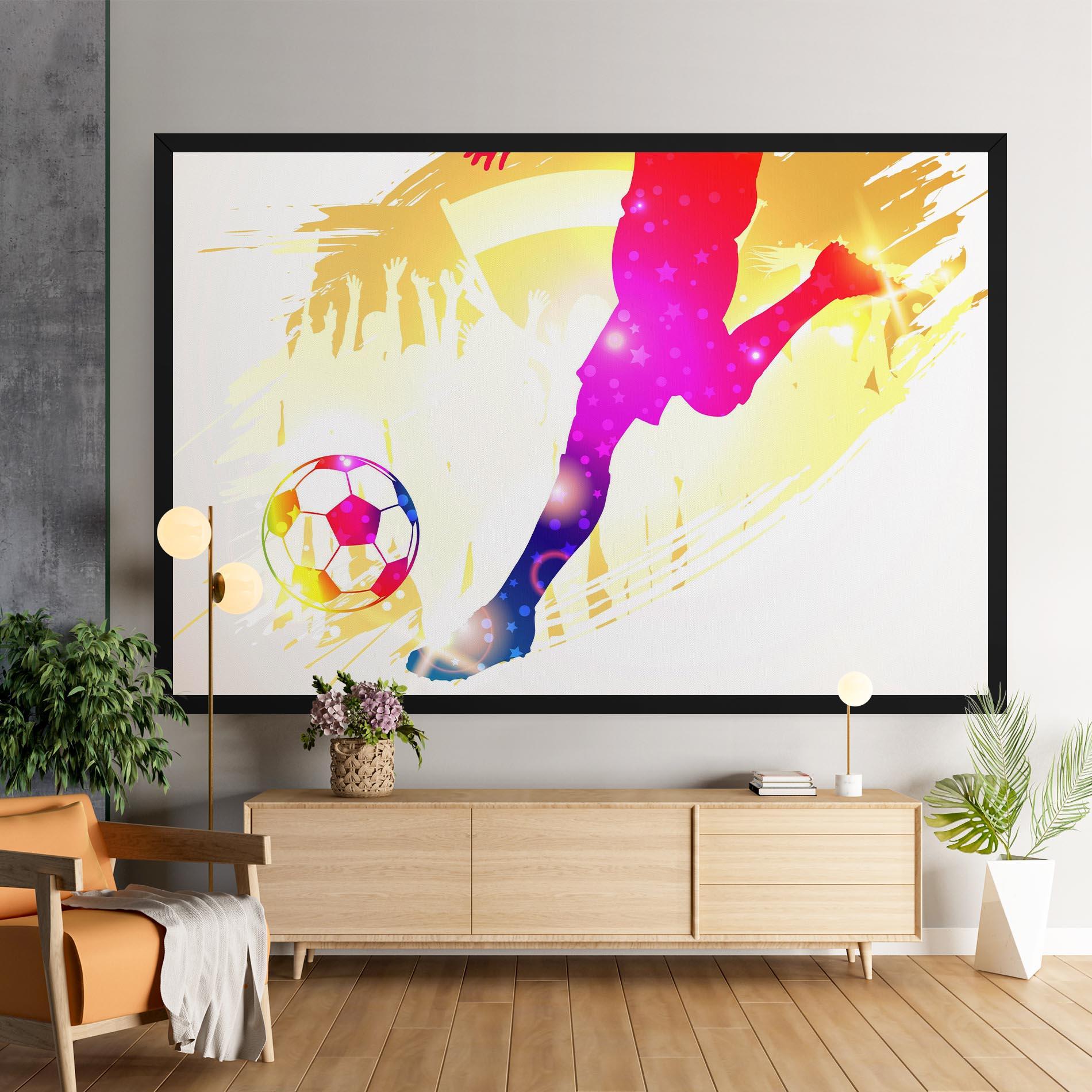 Vászonkép Football Gold Art mockup 9
