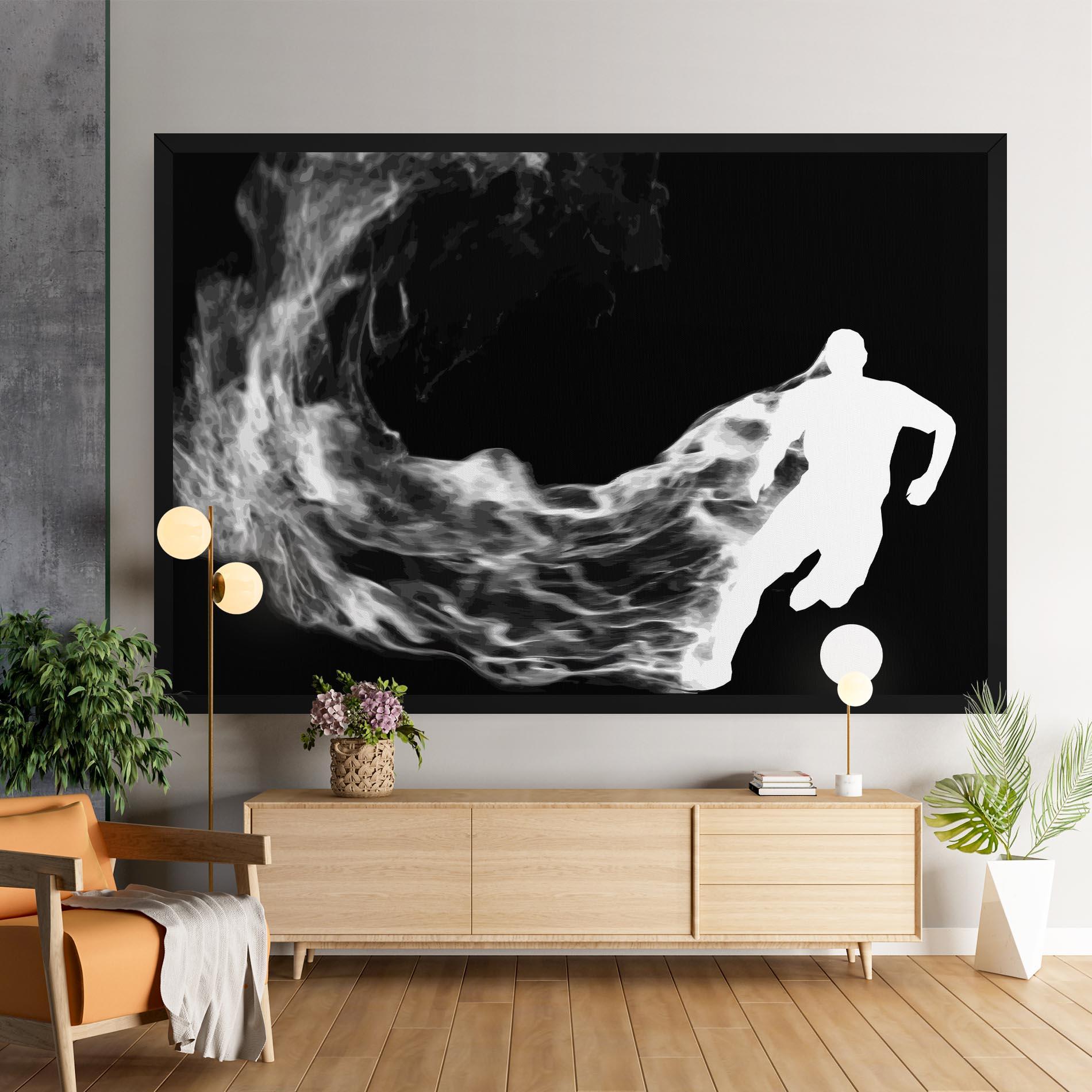 Vászonkép Football White Smoke mockup 9