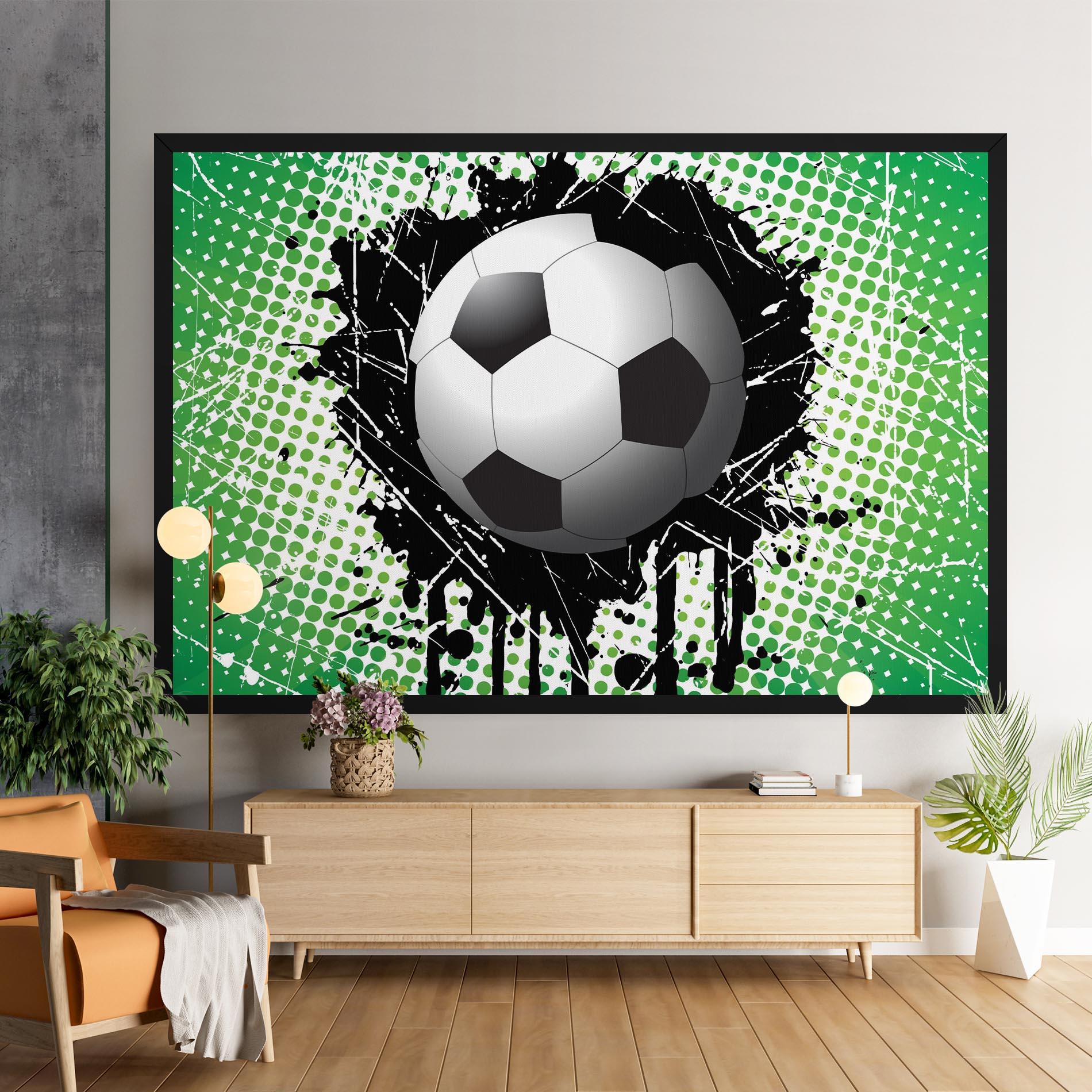 Vászonkép Green Black Football mockup 9