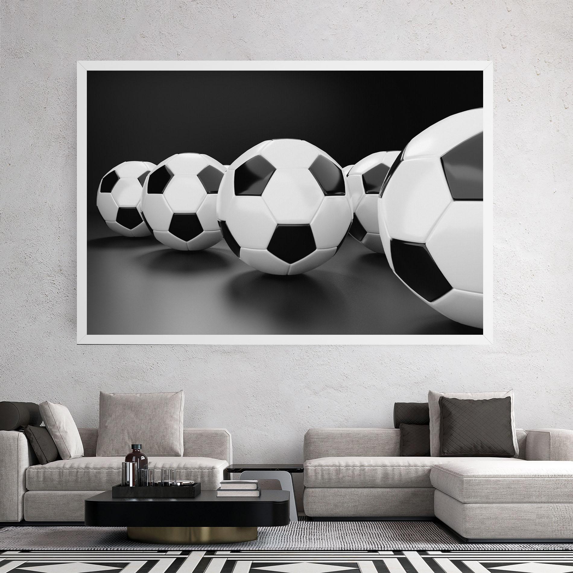 Vászonkép Black White Football mockup 2