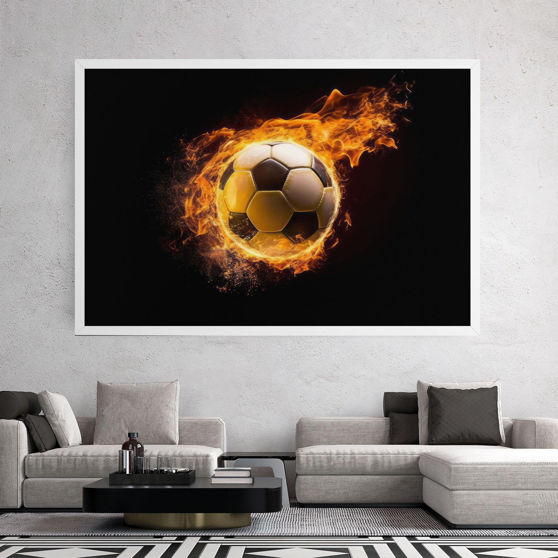 Vászonkép Fire Football mockup 2