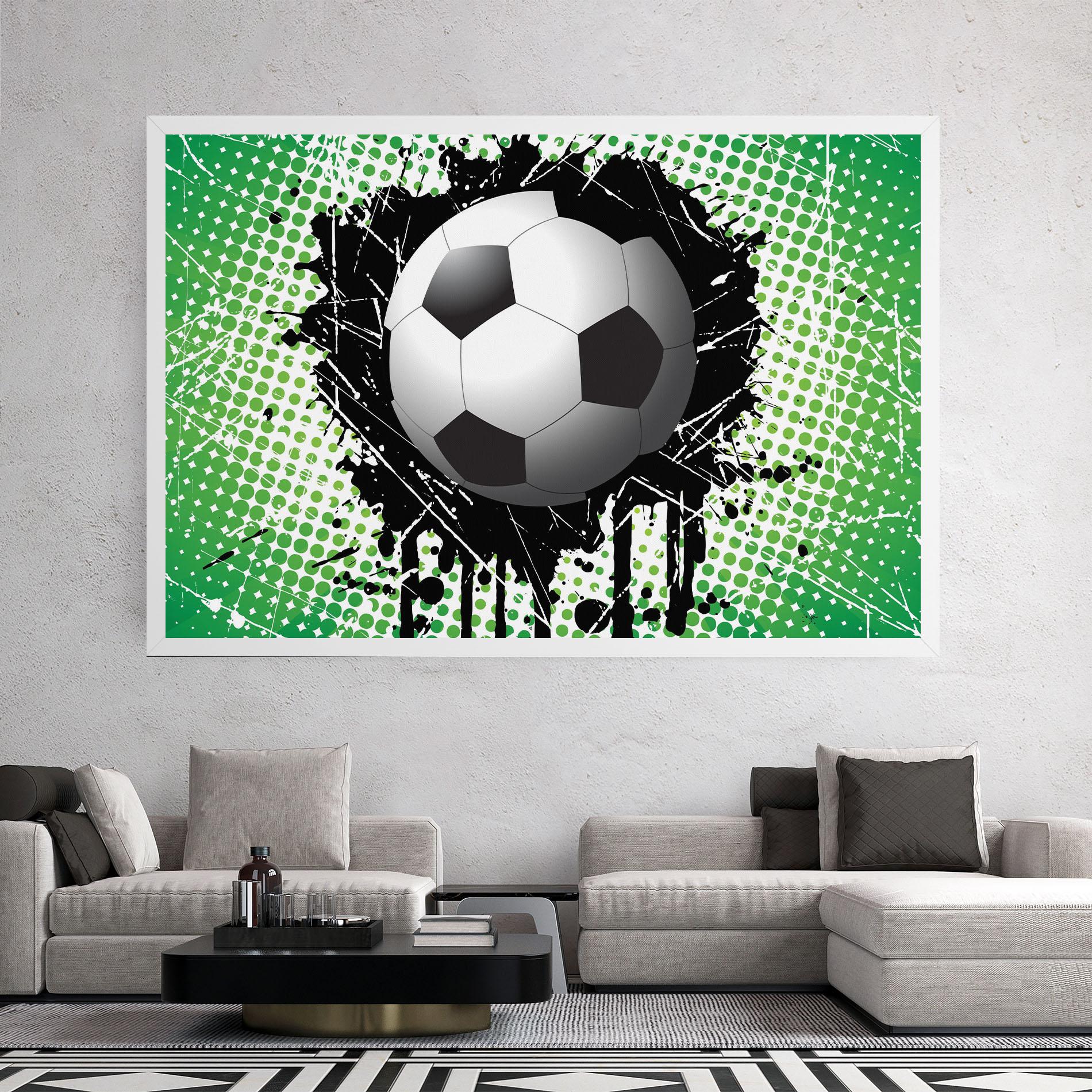 Vászonkép Green Black Football mockup 2
