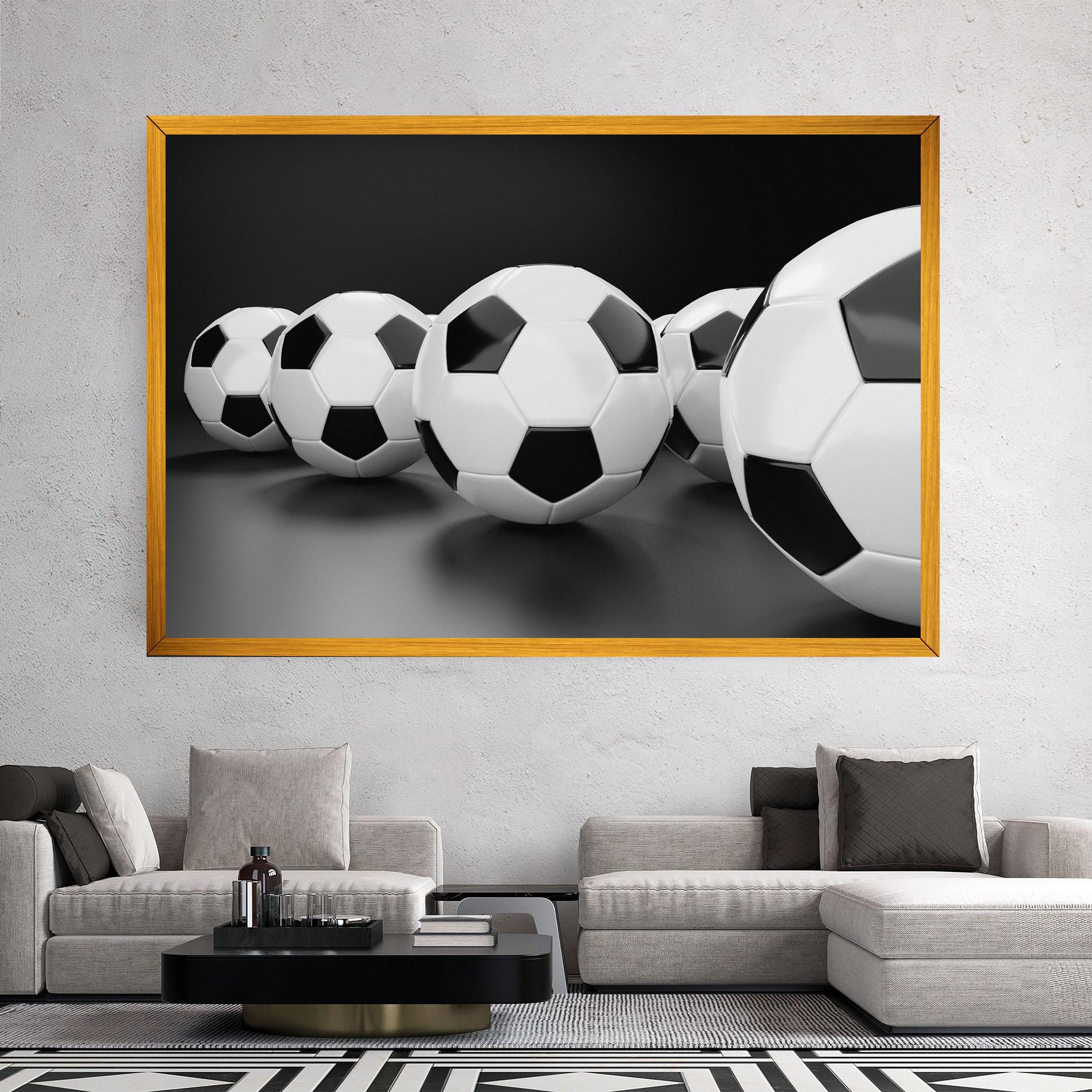 Vászonkép Black White Football mockup 2
