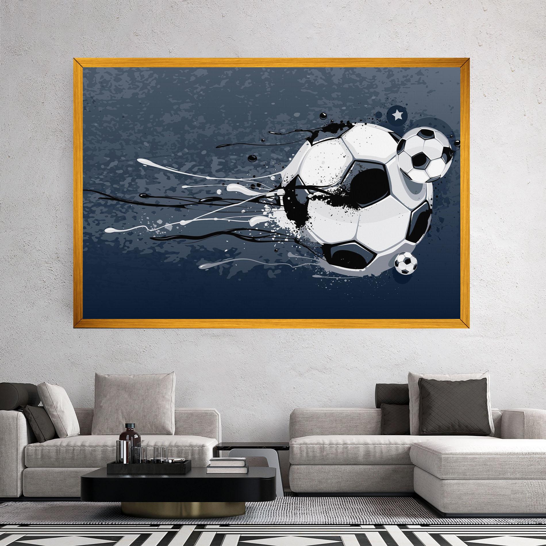 Vászonkép Blue Football mockup 2