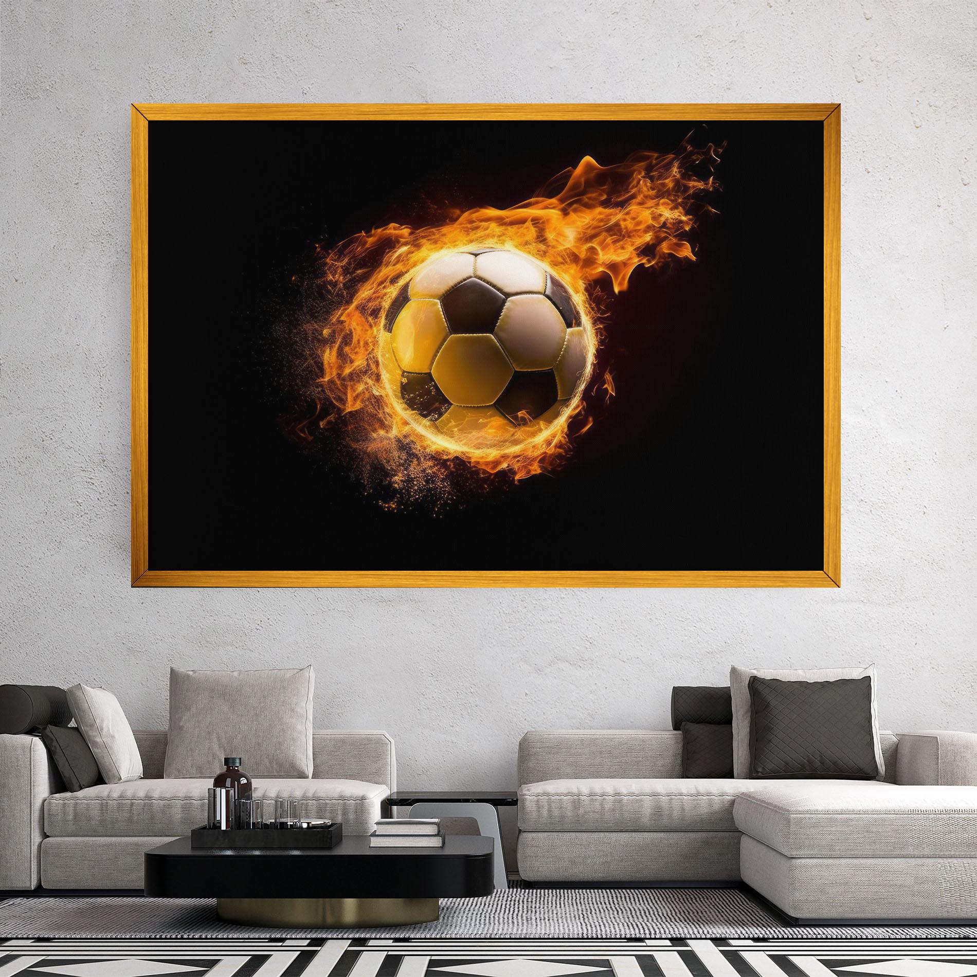 Vászonkép Fire Football mockup 2