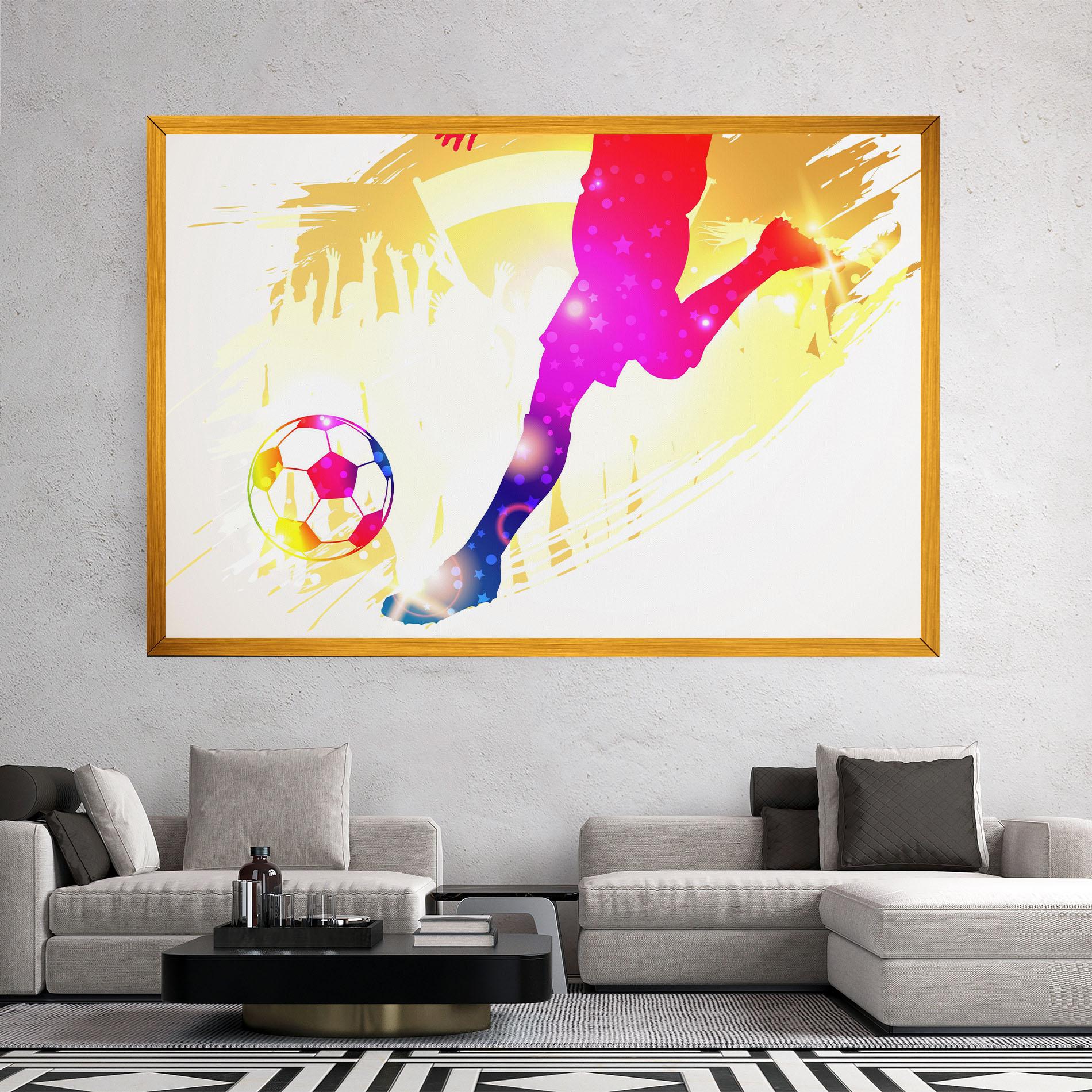 Vászonkép Football Gold Art mockup 2