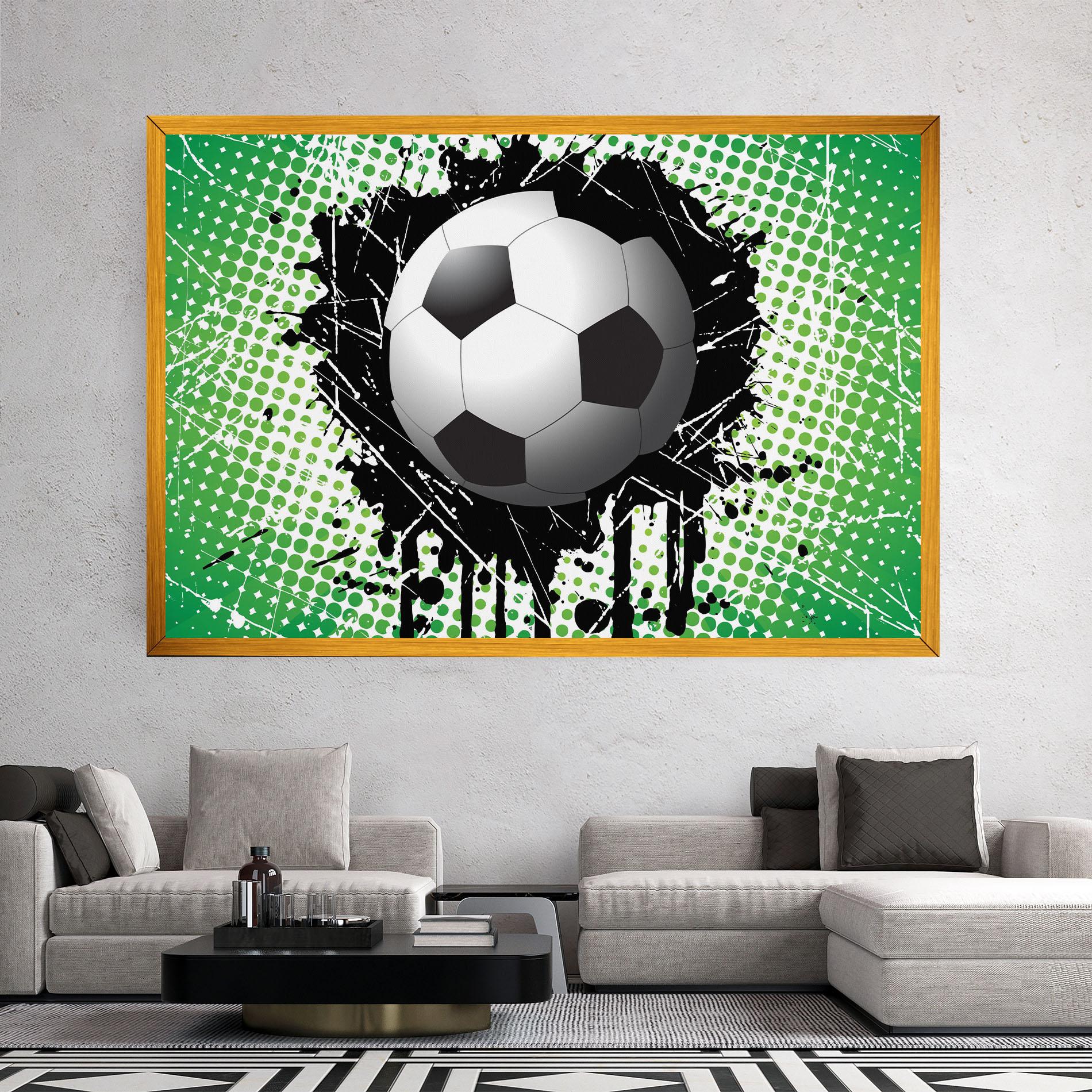 Vászonkép Green Black Football mockup 2