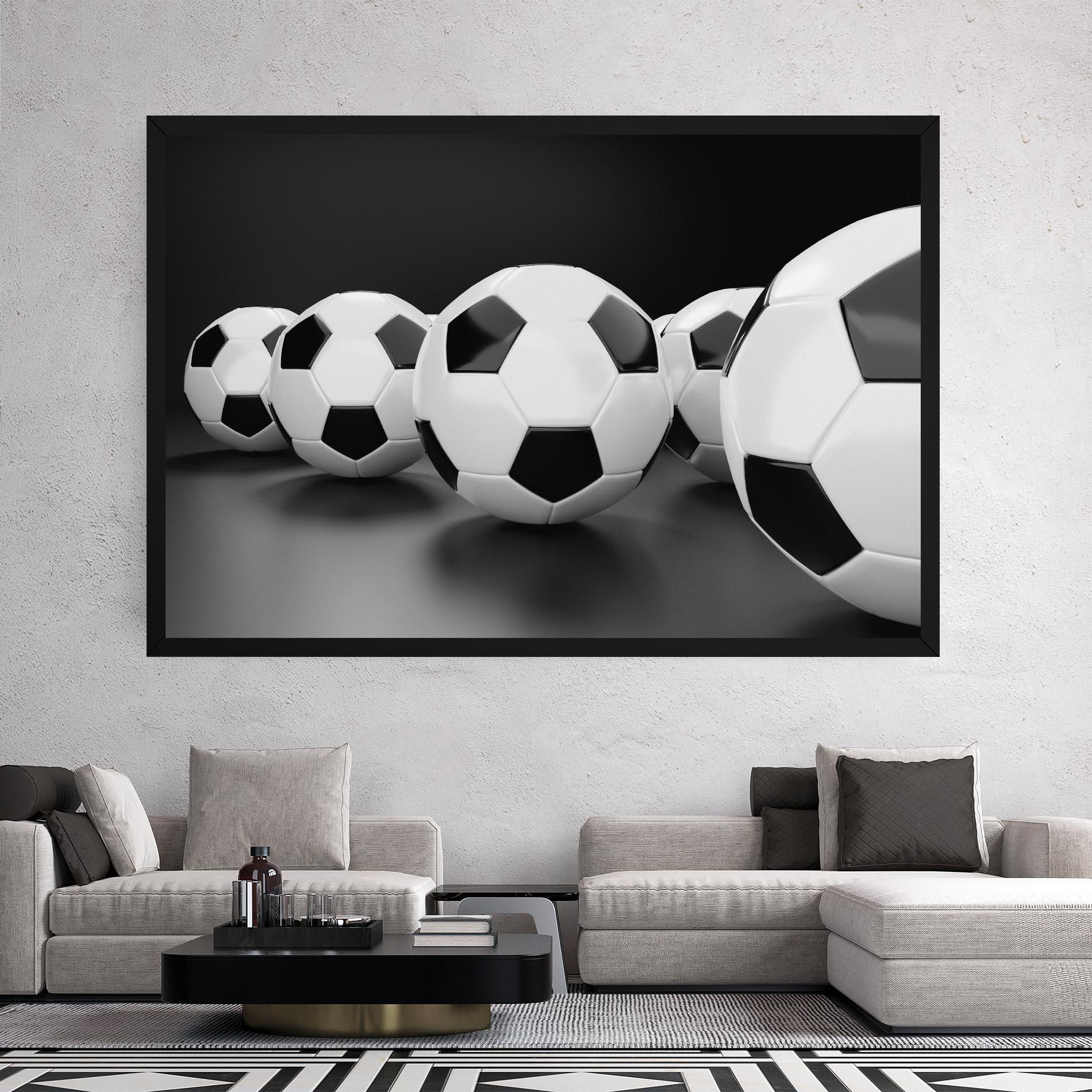 Vászonkép Black White Football mockup 2