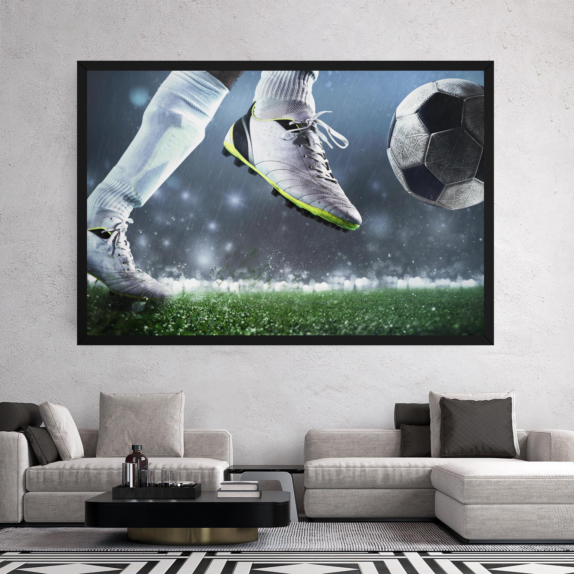 Vászonkép Close Up Football Scene mockup 2
