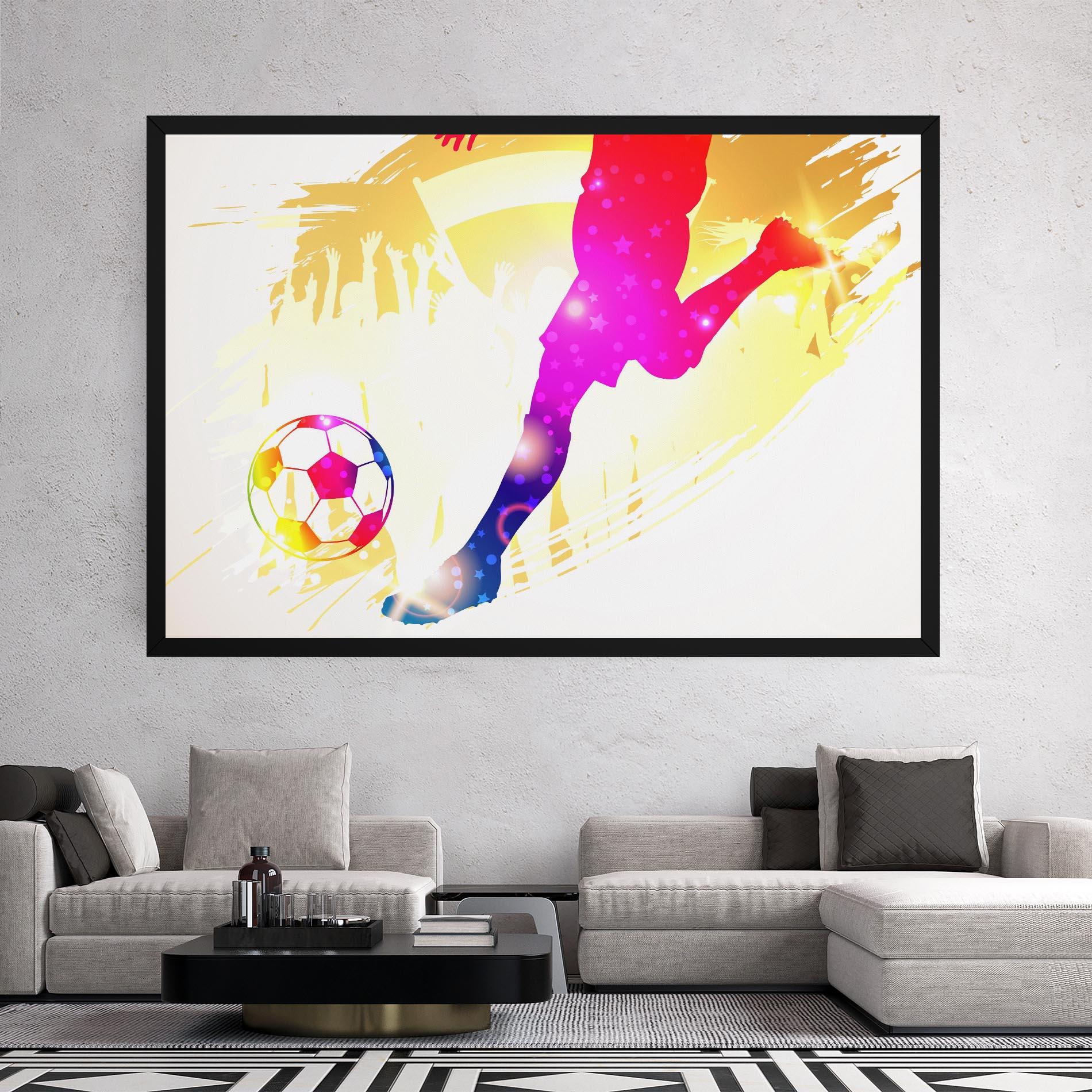 Vászonkép Football Gold Art mockup 2
